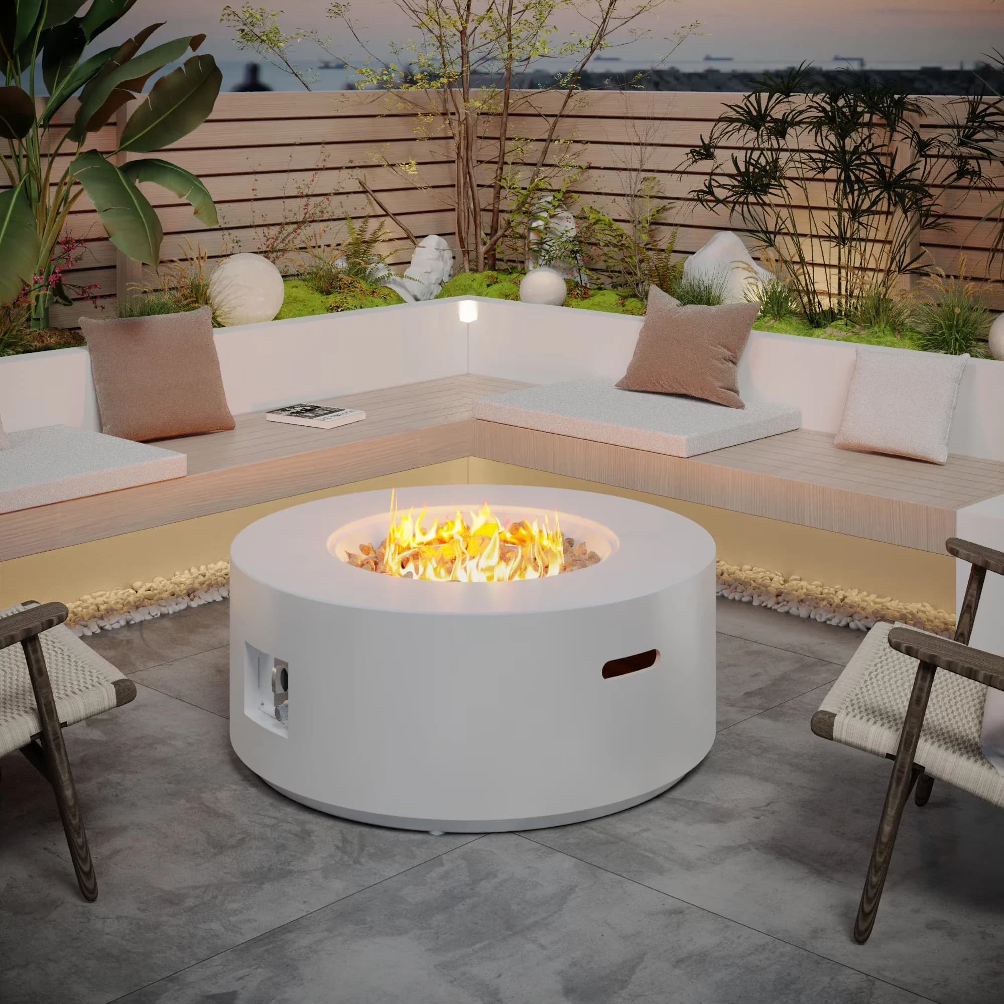 Innovative Outdoor Heating with Portable, Preservative, Lava Rocks - White Magnesium Oxide Model 877AEA