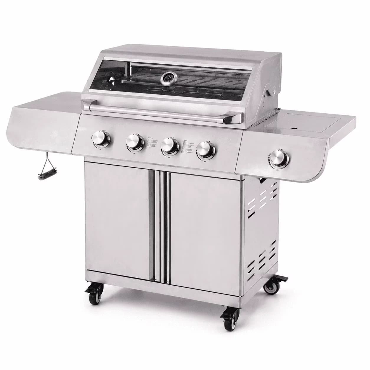 Versatile Gas Grill with 50000 BTU, Side Burner and Thermometer, 474 sq.in Cooking Area - Stainless Steel Model DFBC69