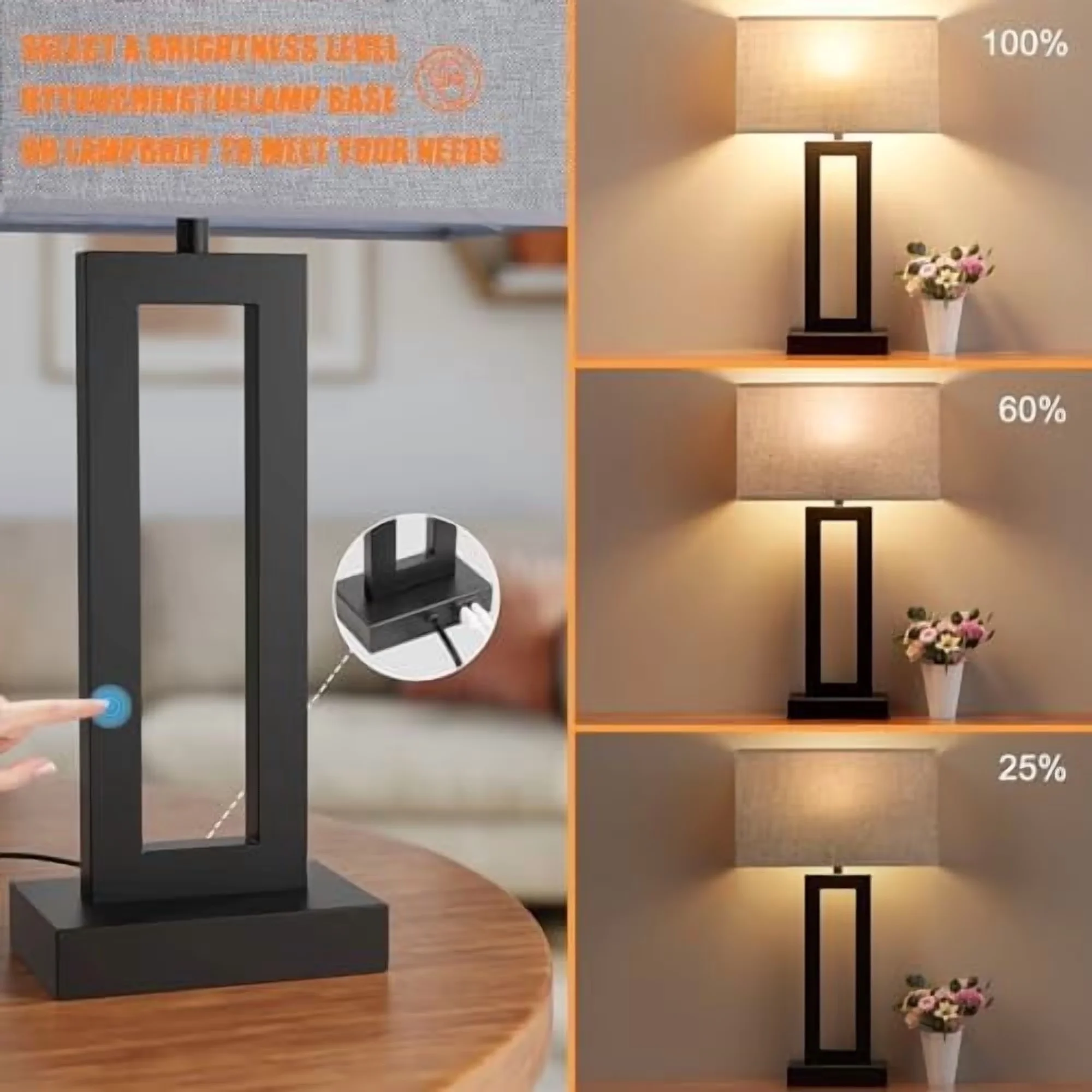 Essential Lamp Set with 22" Tall Living Room Lamps - Satisfaction Guaranteed Model 6A822D