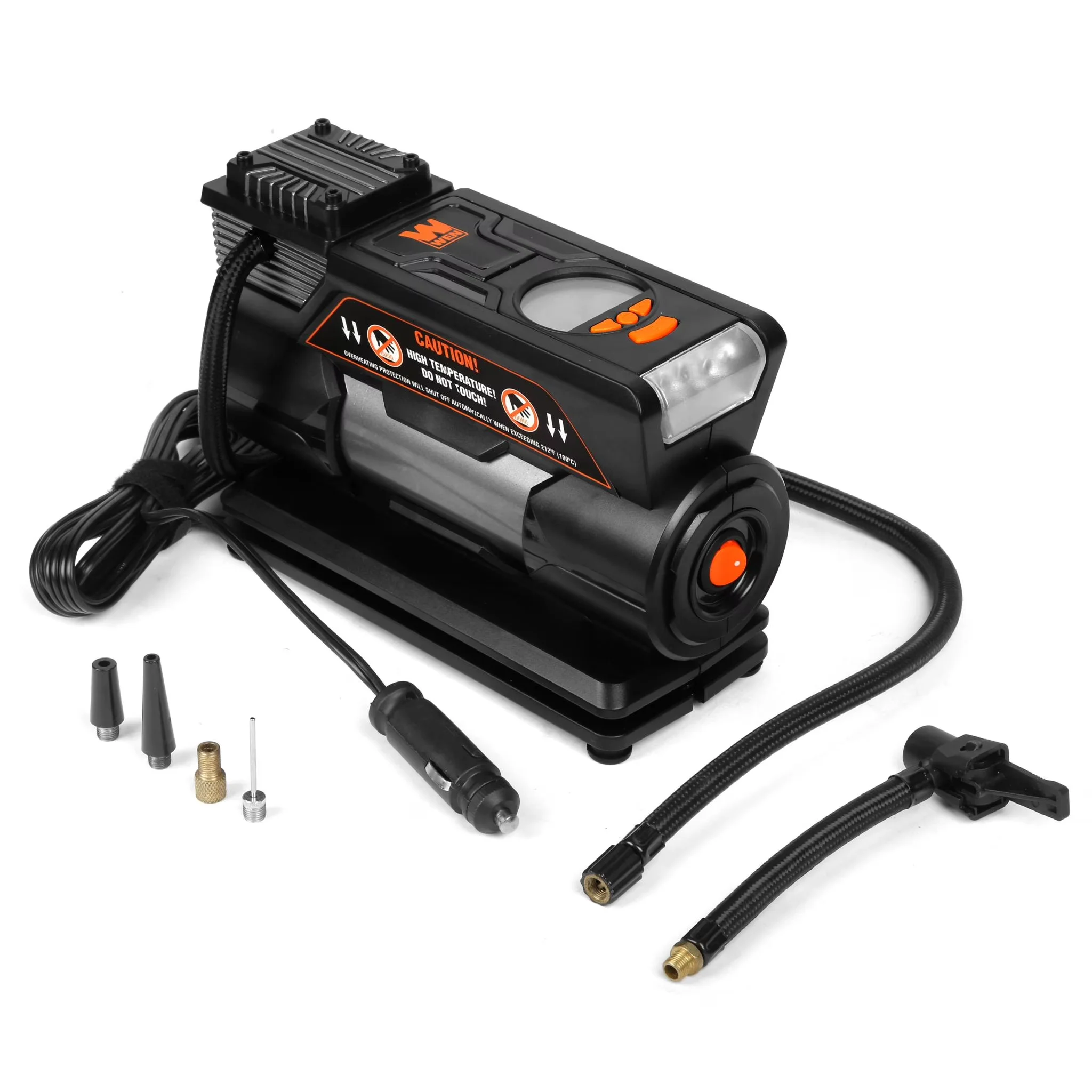 Air Tools Compressor Professional with 12V, Portable, Portable and Tire inflator - Black Plastic Model 5FA09A