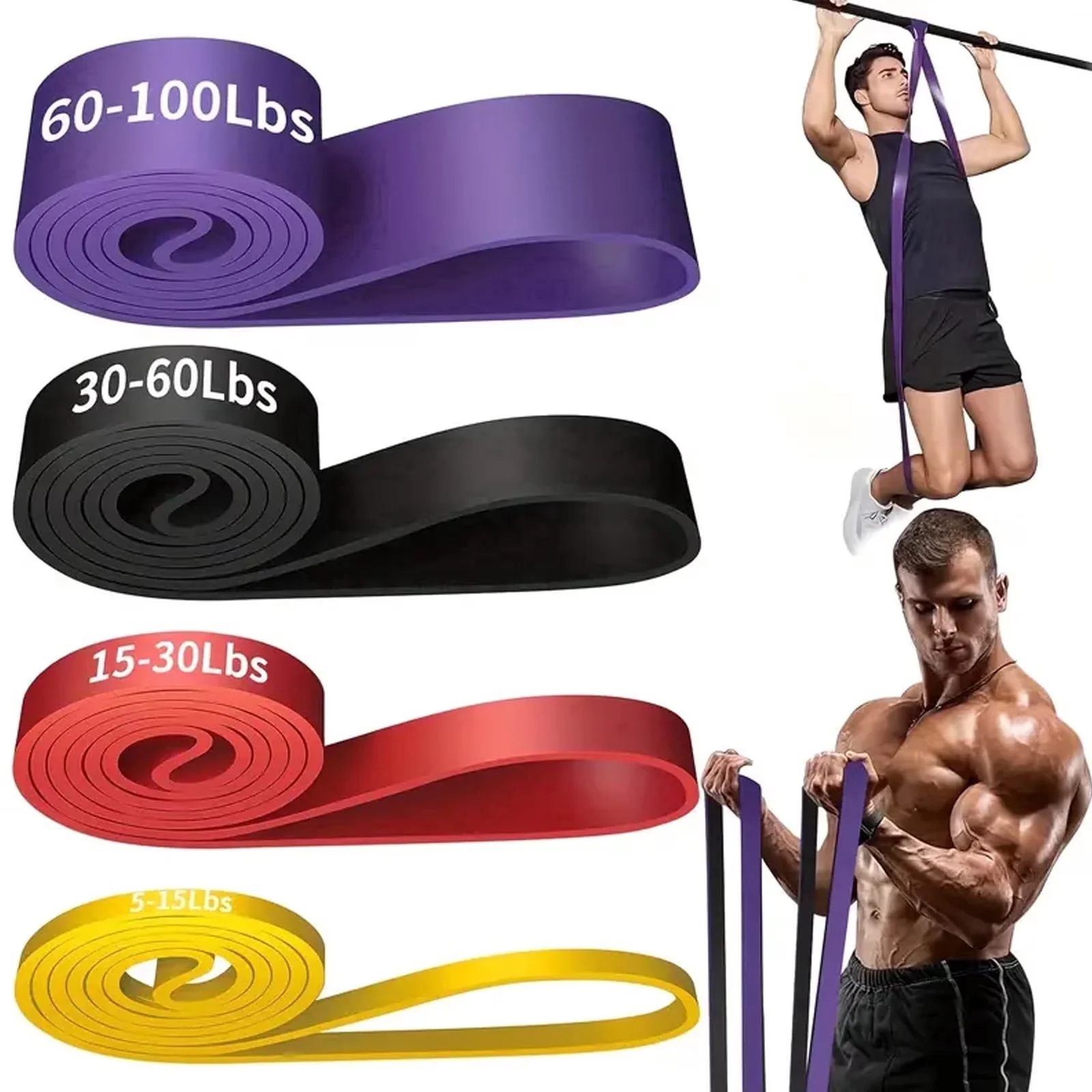 Essential Home Gym Accessory with Anti-Slip, Workout Bands - Pull Up Assist Bands Multicolor for Home Model 40B943