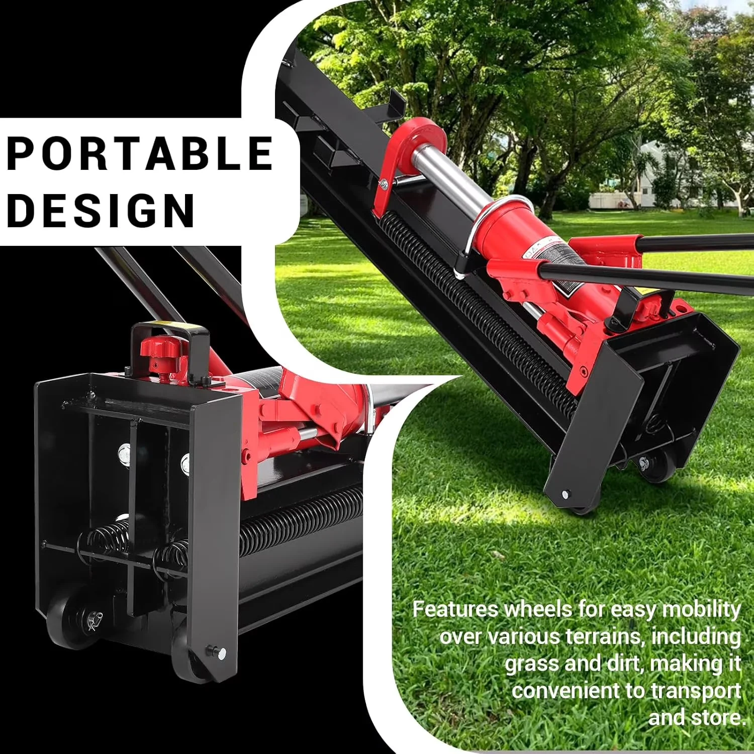 Professional Logsplitter with Wheeled, Manual Log Splitter - Hydraulic Model 39F96F