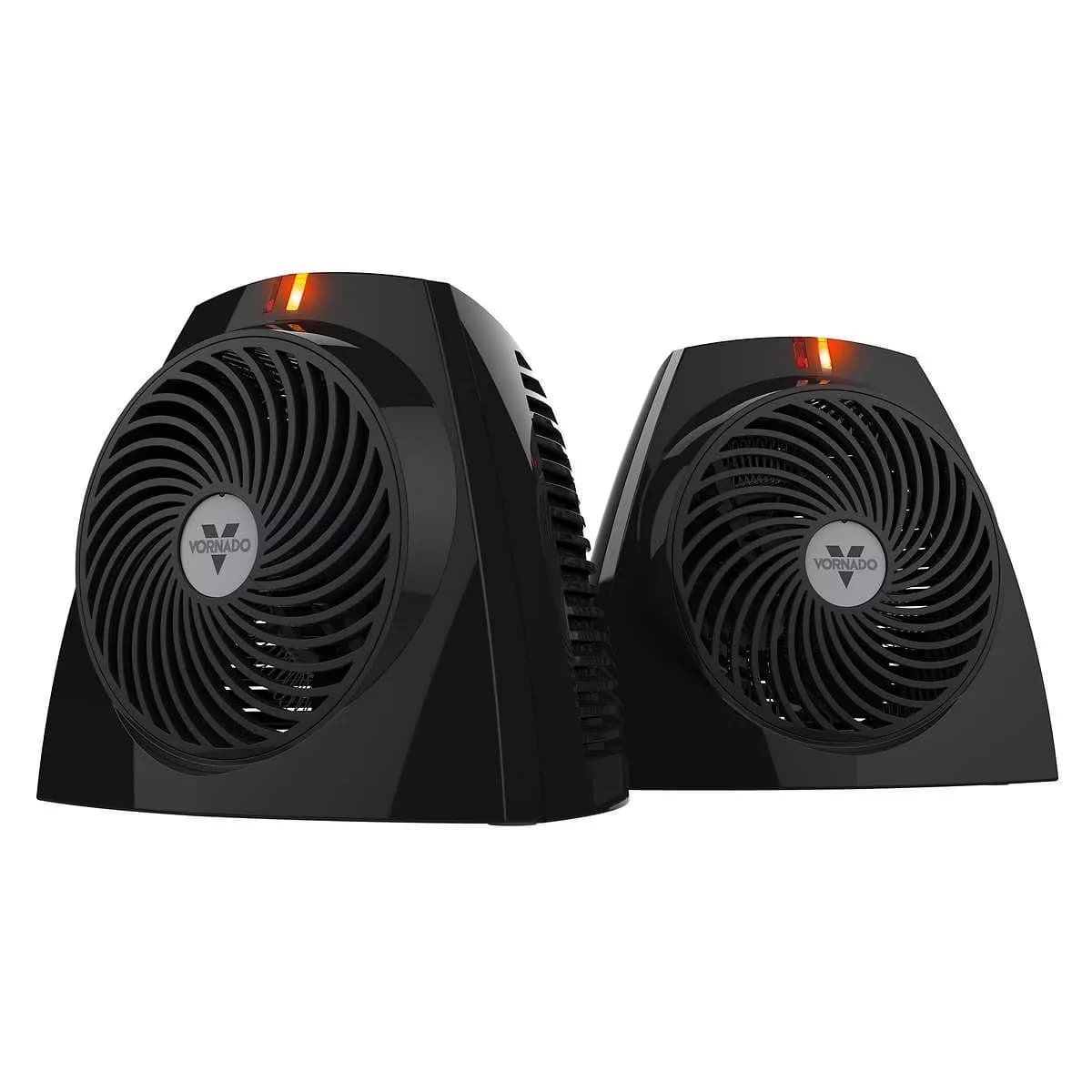 Stylish Portable And Electric Space Heater with Automatic Shutoff, 2-Pack, Cool Touch Case - Black Model ABCAEB