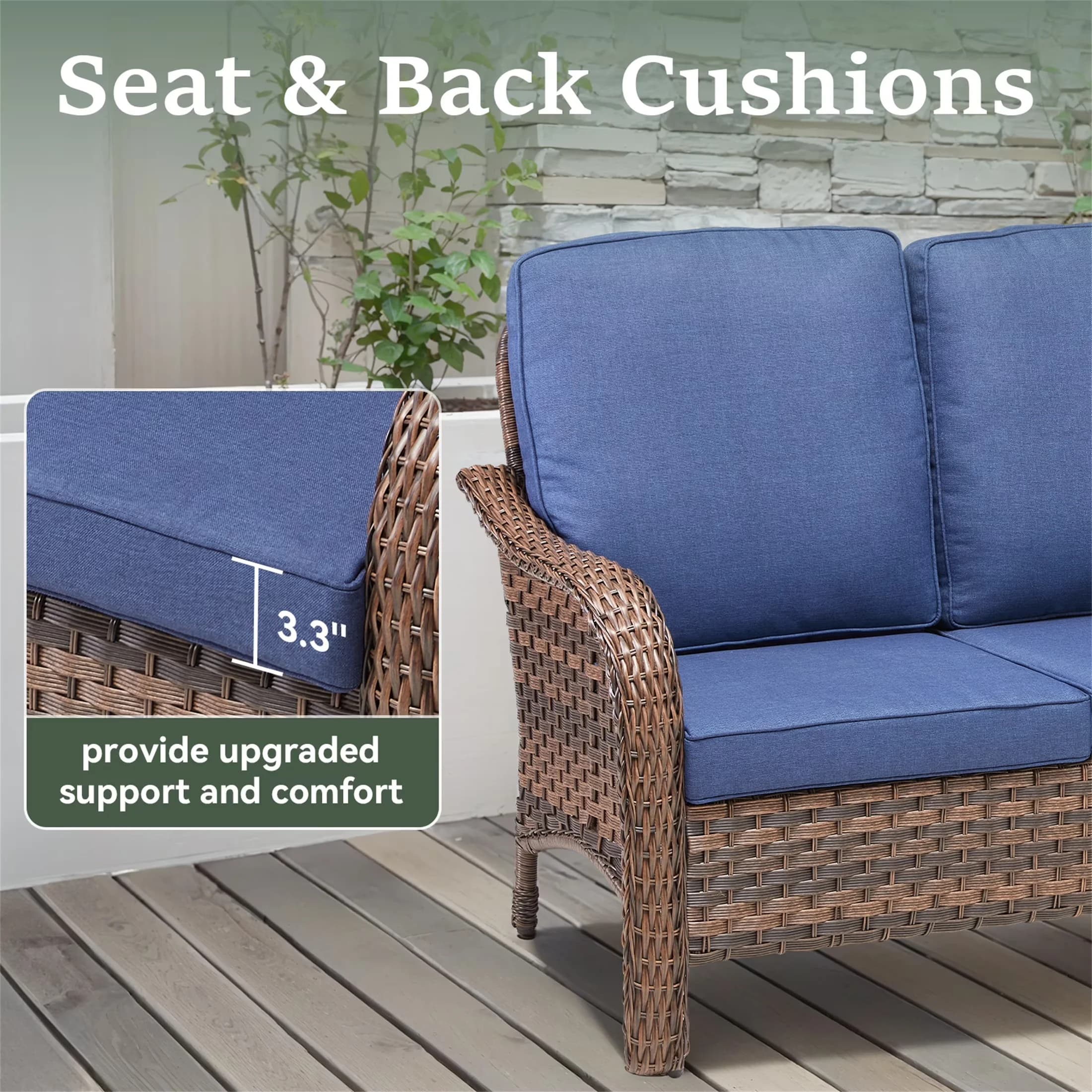 Stylish Outdoor Sofas Sectional with Farmhouse, Modern, Wicker Loveseat Sofa - Model 341871