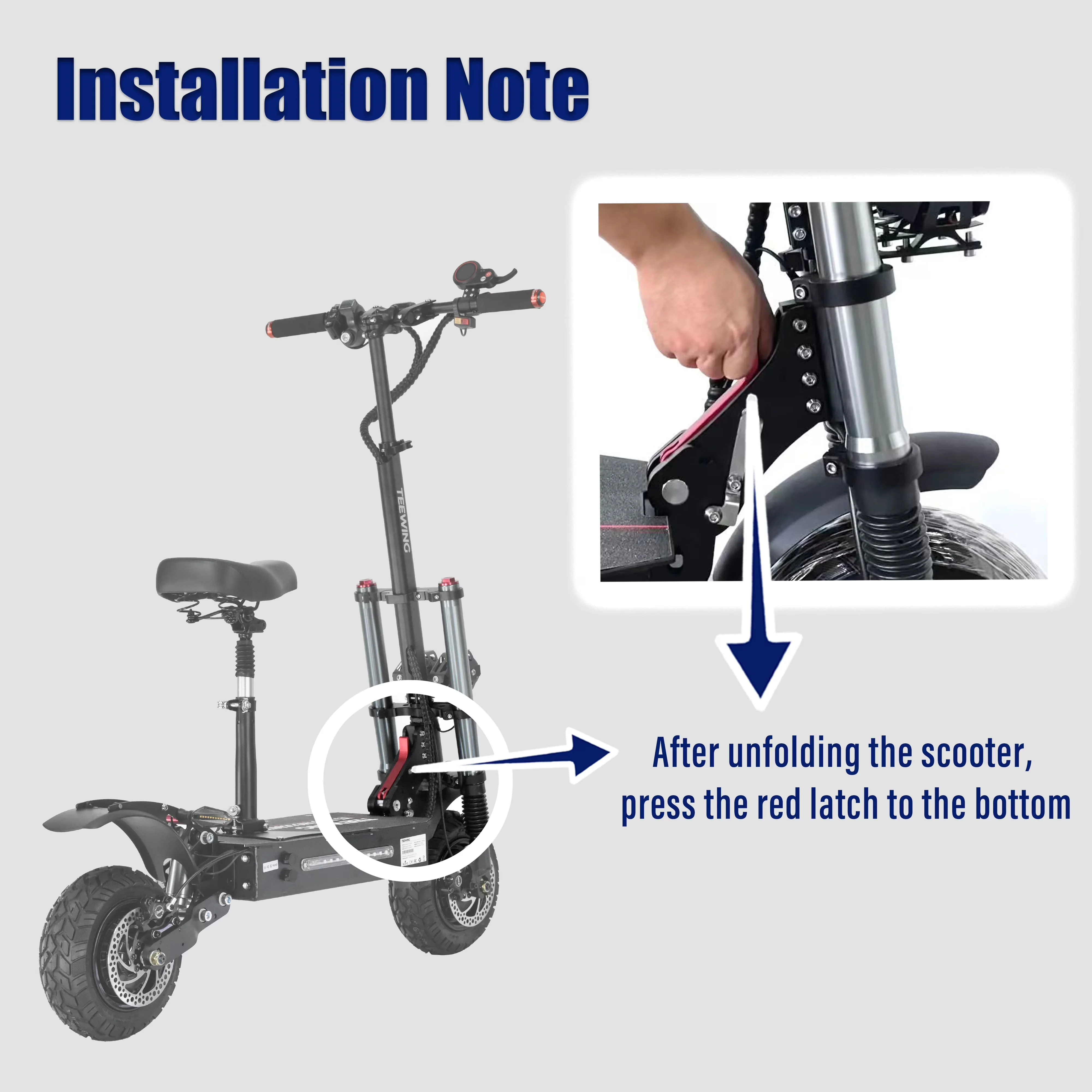 Premium Scooter with 6000W, Foldable, Headlights - Black Aluminum Alloy Model E66F14