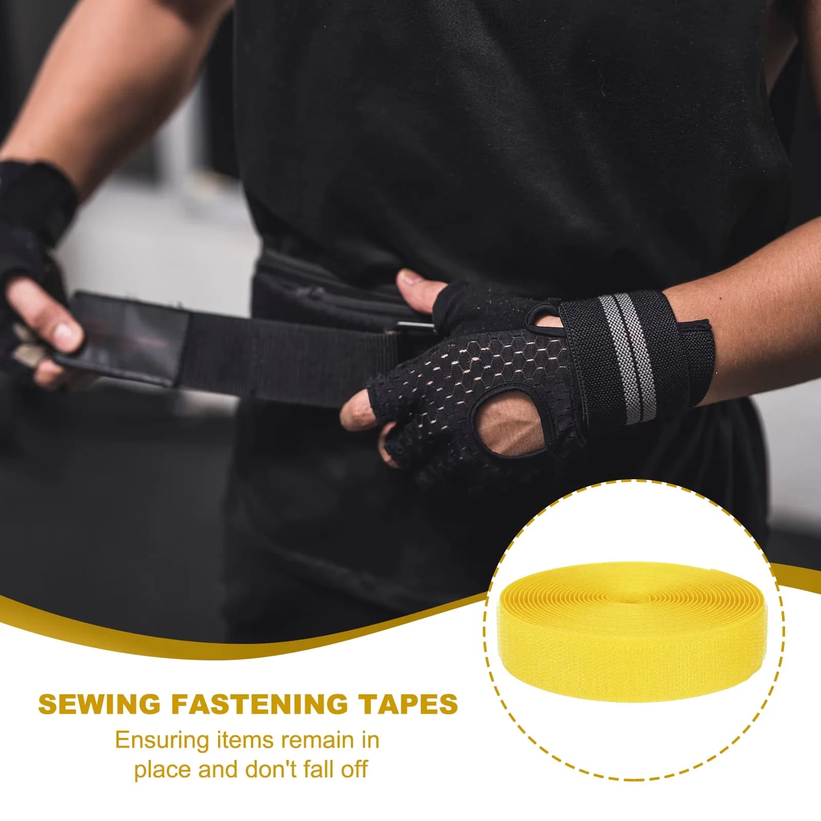 Fastener Professional with Wide: 2.5 cm / 1 Inch, Material: Nylon, Length: 4.5 m / 5 Yard - Yellow Nylon Model BC4DF0