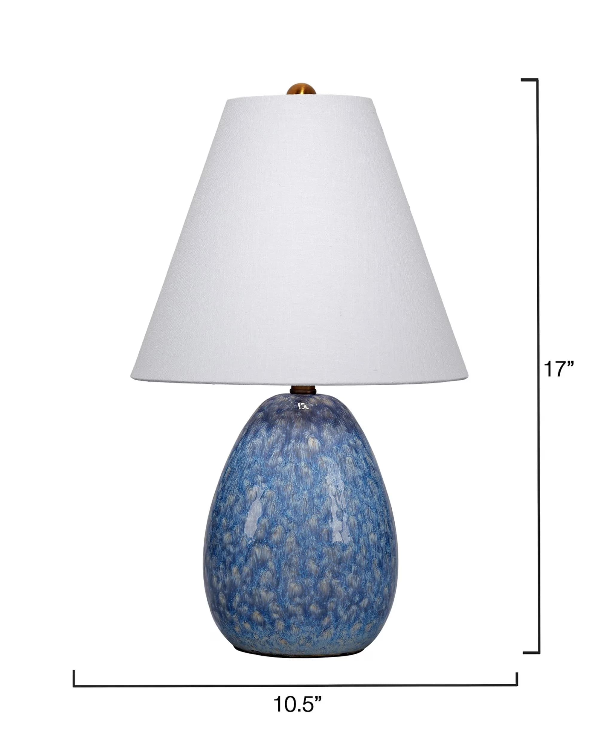Classic Table Lamp with Incandescent, Bedside Lamps, Raindrop Ceramic - Blue Ceramic Model 48EDAD