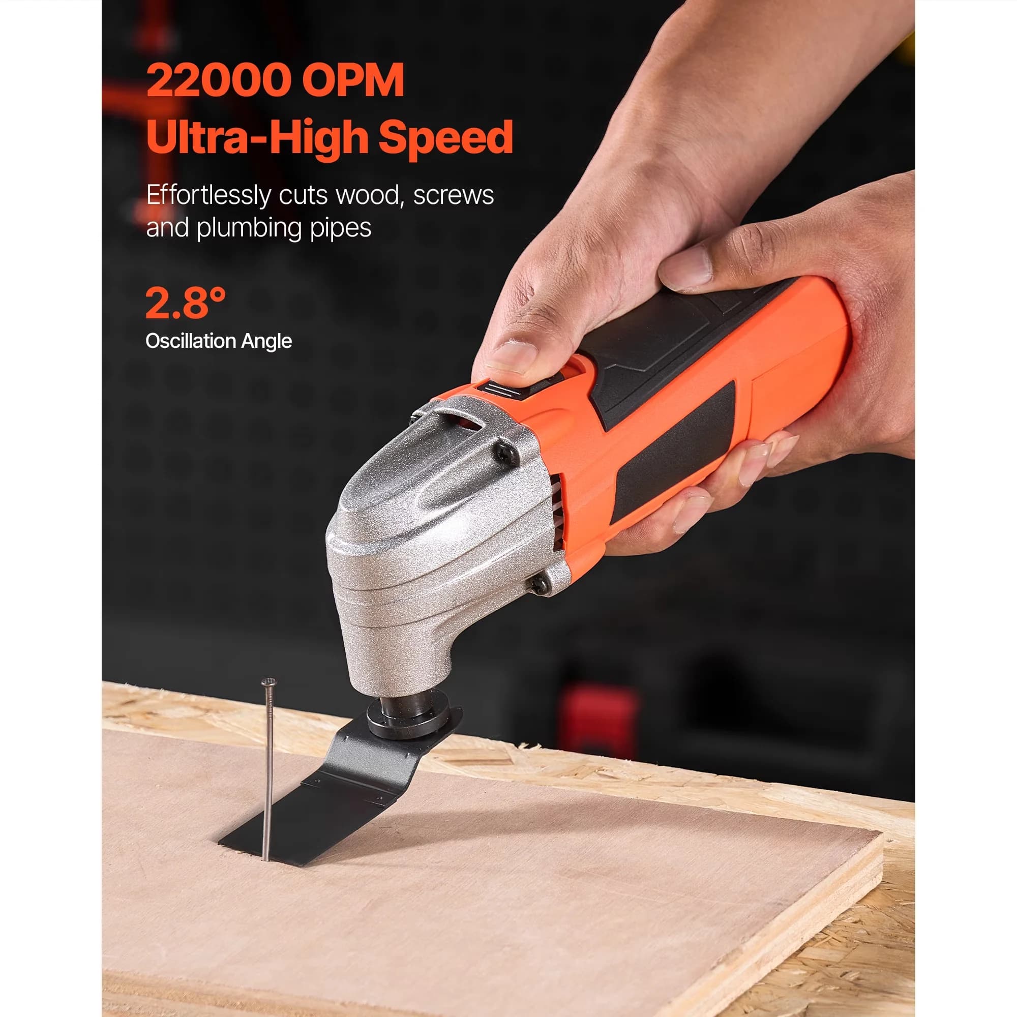 Premium Woodworking with Oscillating Multi-Tool Kit, 22000 OPM Speed, 2.8° Oscillation Angle - Black Model 384F91