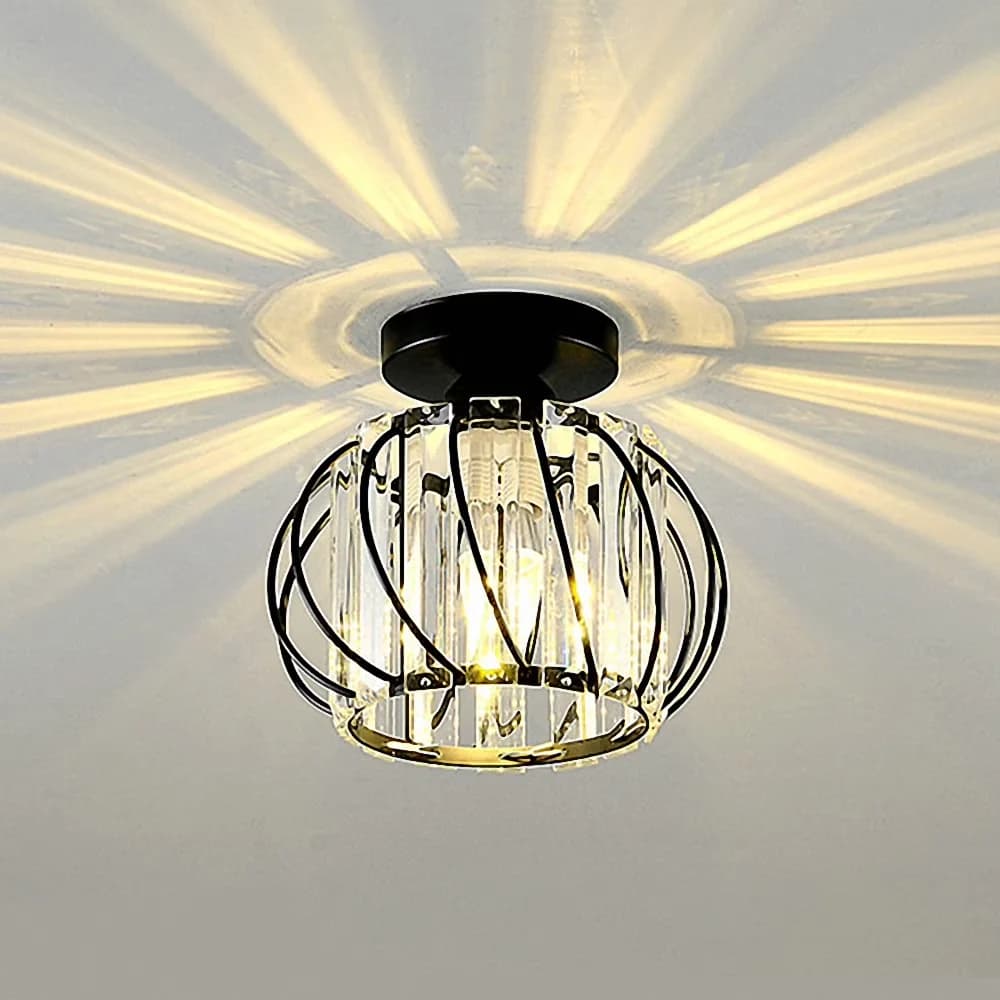 Ceiling Lights Fixture Durable with Industrial, Specifications:, Color: black - Metal Black Model 89EA15