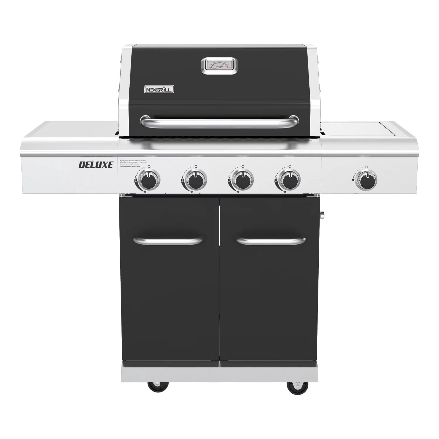 Reliable Gas Grill with Grease Pan, Enclosed Cabinet, Warming Rack - Black Porcelain, 430 Stainless Steel Black for Outdoor Model 6E0064