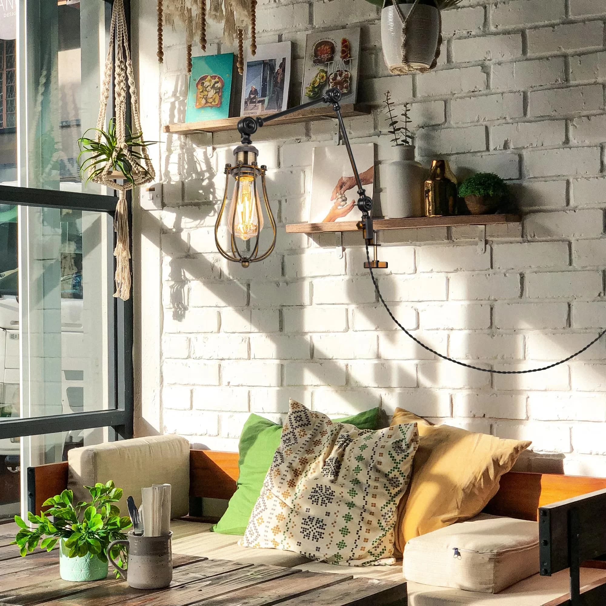 Modern Desk Lamp with Dimmable, Clip-On Lamps, Dimmable Clamp Light - White, Bronze, Multicolor Iron Model C653E9