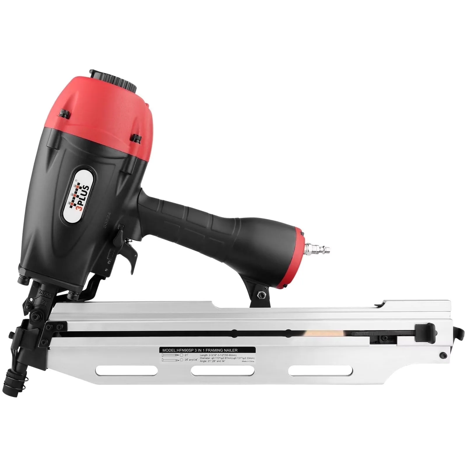 Quality Air Tools Compressor with Adjustable, Ergonomic Design, 3-in-1 Framing Nailer - Model 4031B0
