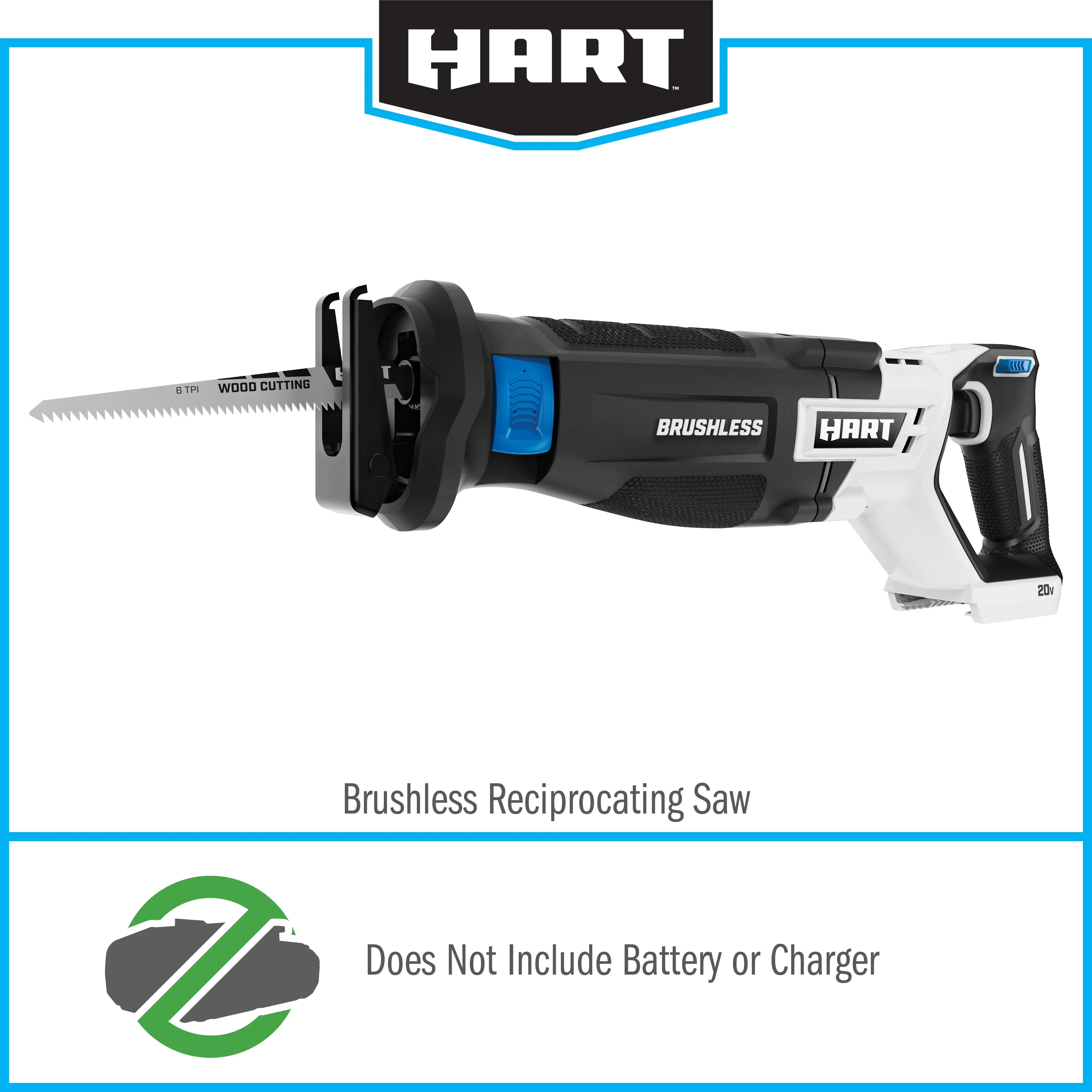 Power Saw Sleek with Battery, Battery Powered, Quick release blade lever - White Model 371F37