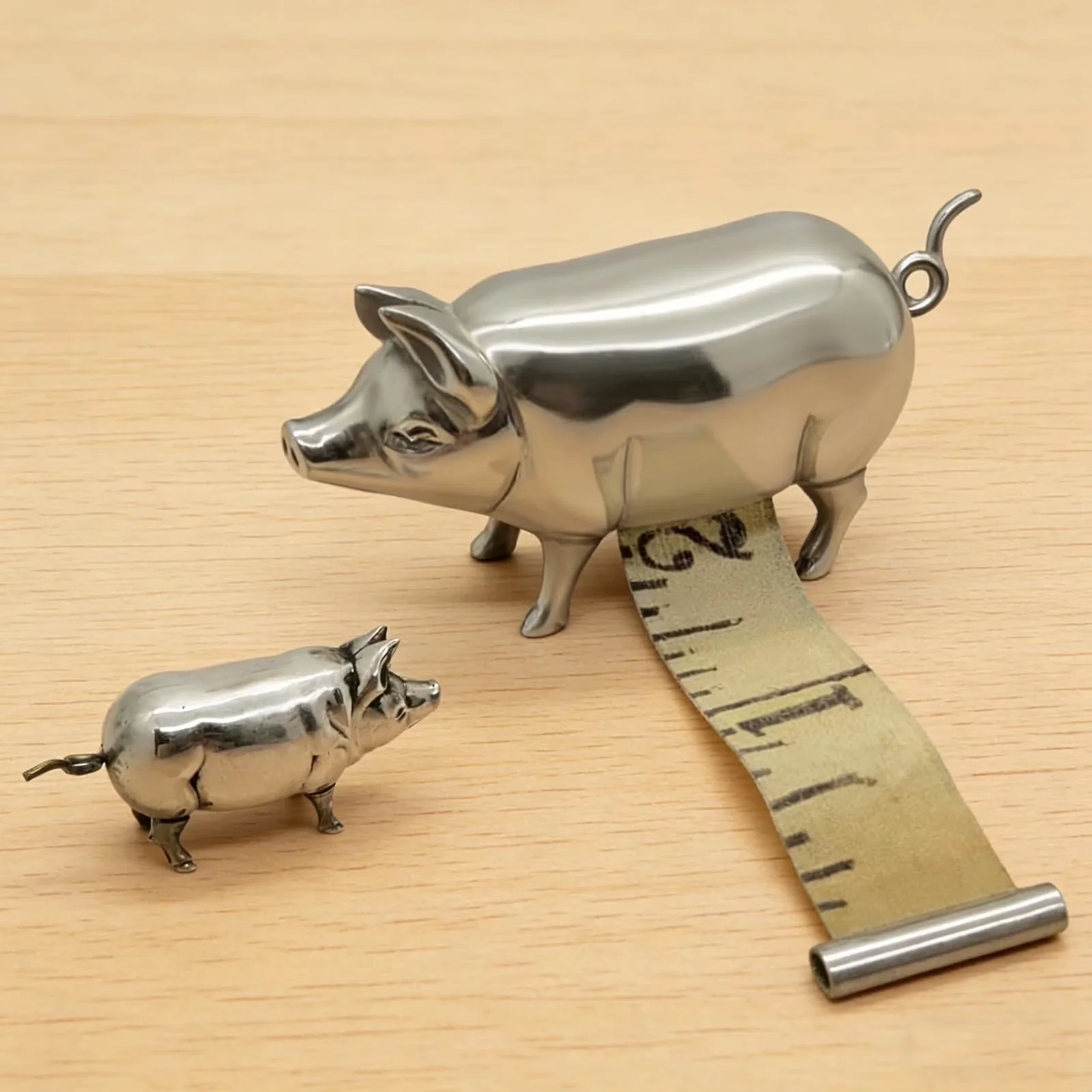 Measuring Layout Compact with Durable, Cute Portable Retractable Tape - Gray Metal Model 461222