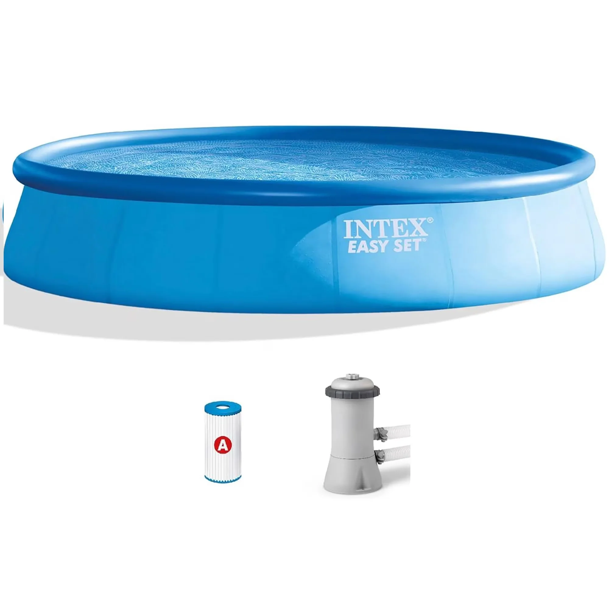 Essential Inflatable Pool with Puncture Resistant, 15' x 33", : Easy Set & Pump - Model AB6B86