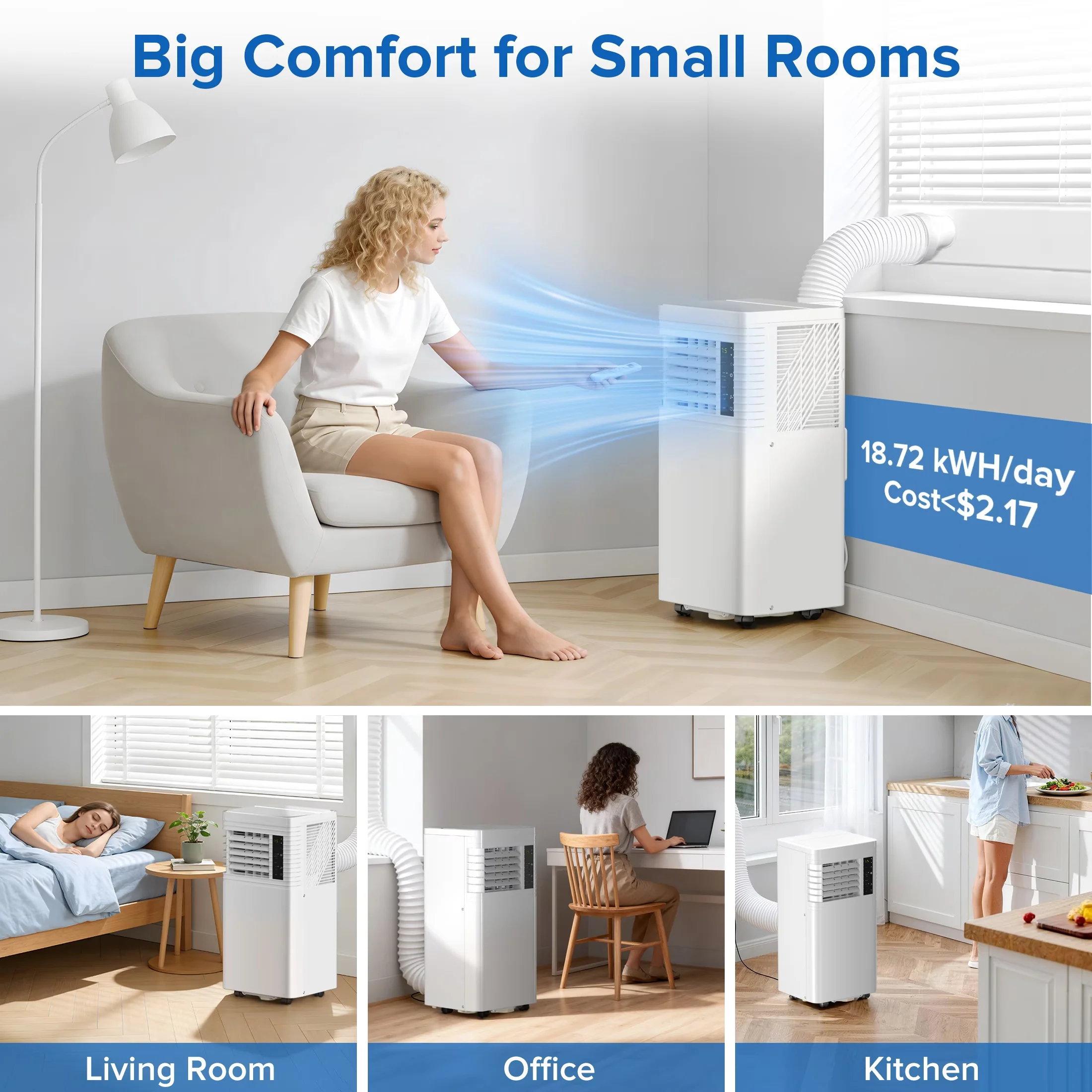 Innovative Air Conditioner with 8000 BTU, Remote Controlled, Energy Efficient - Black Model FCDC92