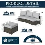 Compact Outdoor Sofas Sectional with Contemporary, Uv Resistant, Soft Cushions and Ottoman - Gray Wicker Model F91F57