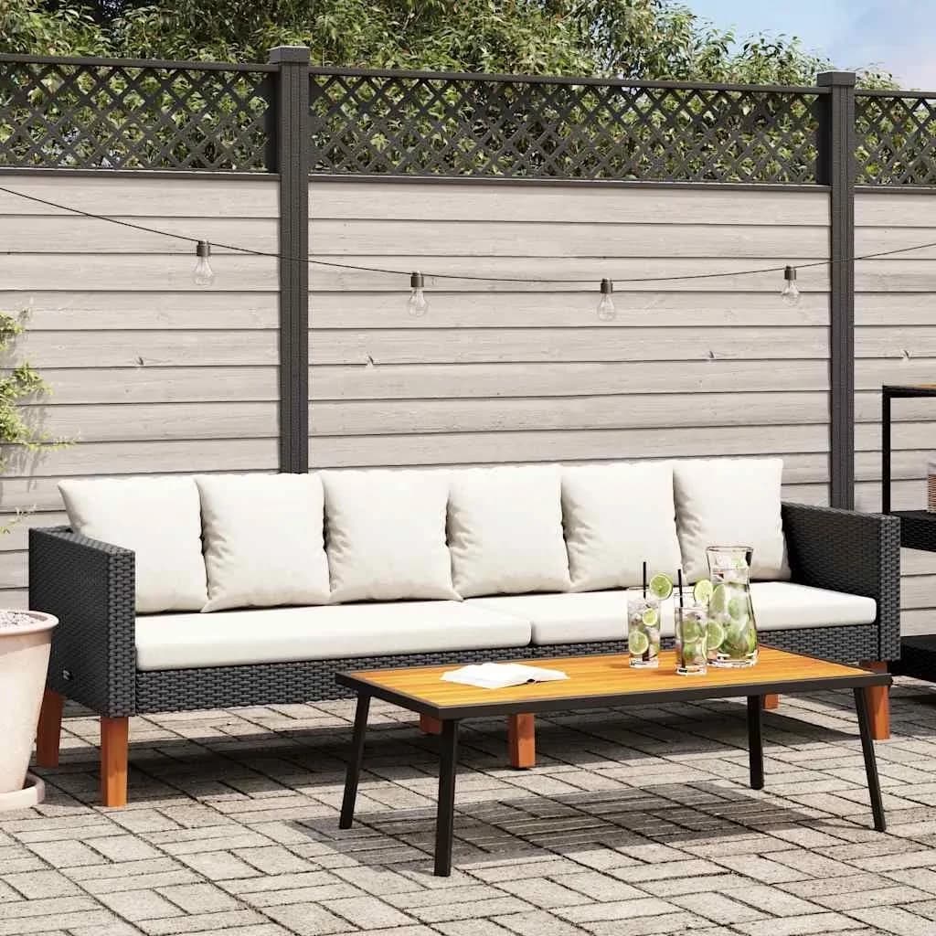 Professional Outdoor Sofas Sectional with Weather-Resistant, Modern, Seat size: 79.5" x 23.2" (W x D) - Black Model 4D93F6