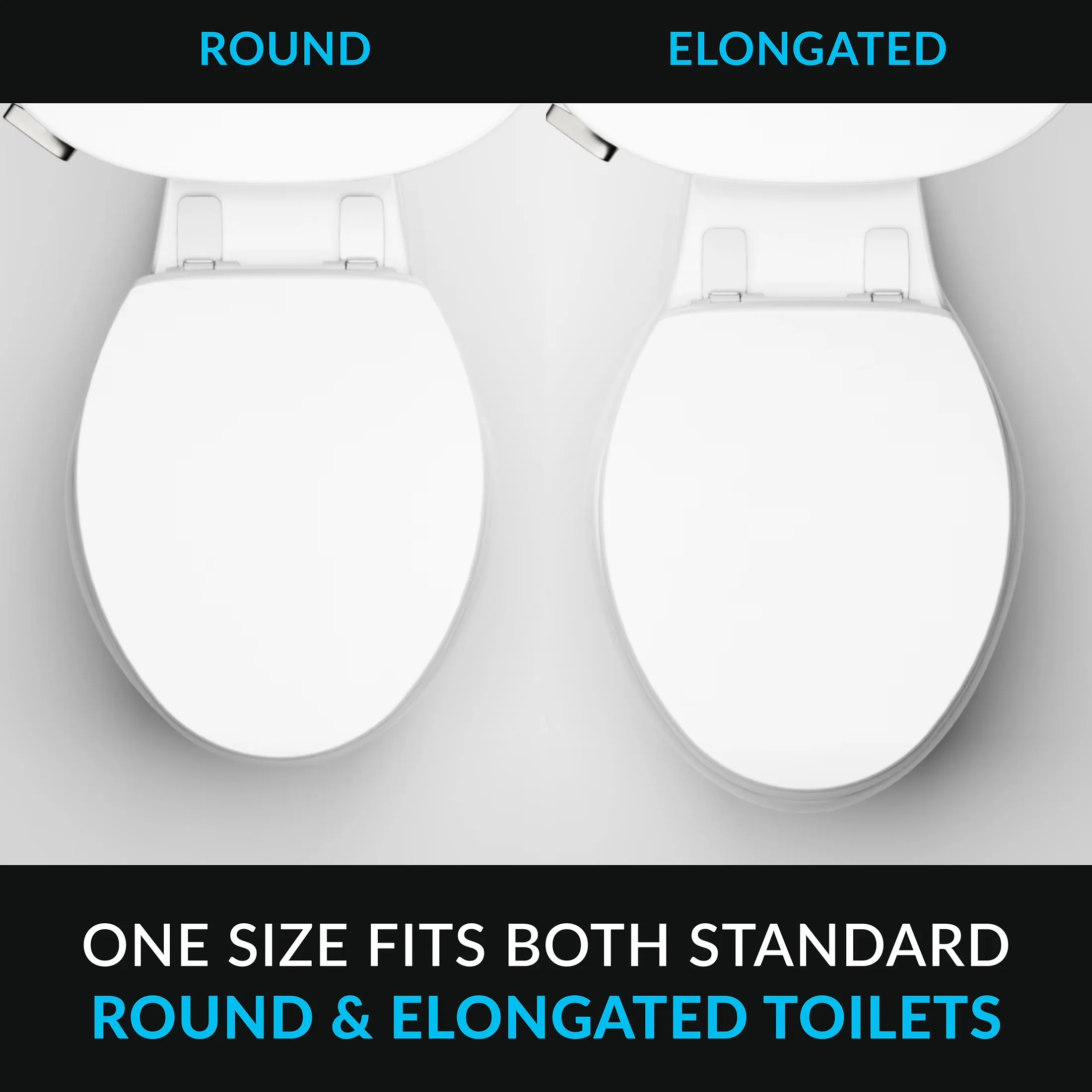 Toilet Seats And Lid Essential with Universal, Easy To Install - Plastic White Model D77E8A