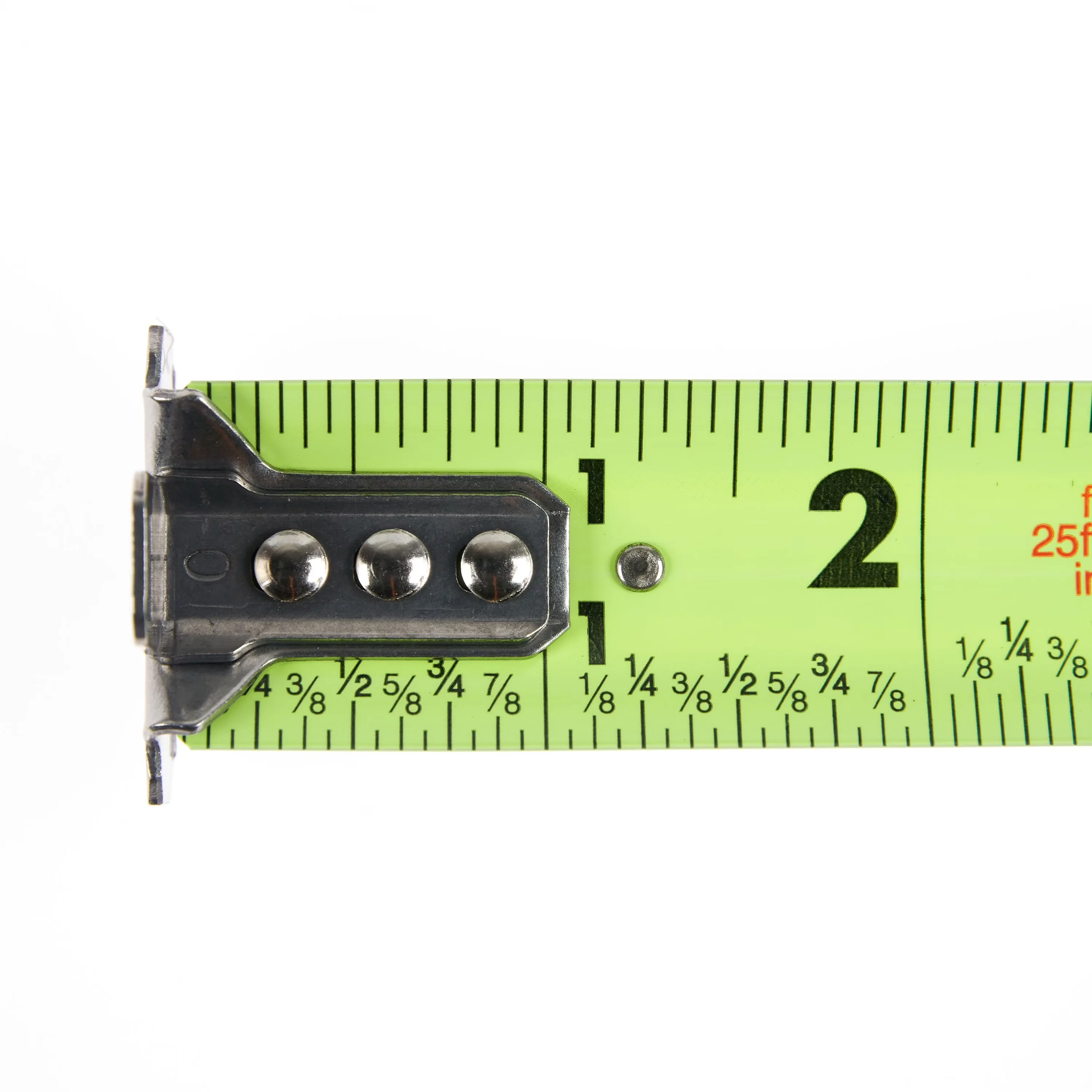 Professional Measuring Layout with 25ft. Wide Blade Steel Tape Measure, Printed fractional graduations - Steel Gray Model 141EEB