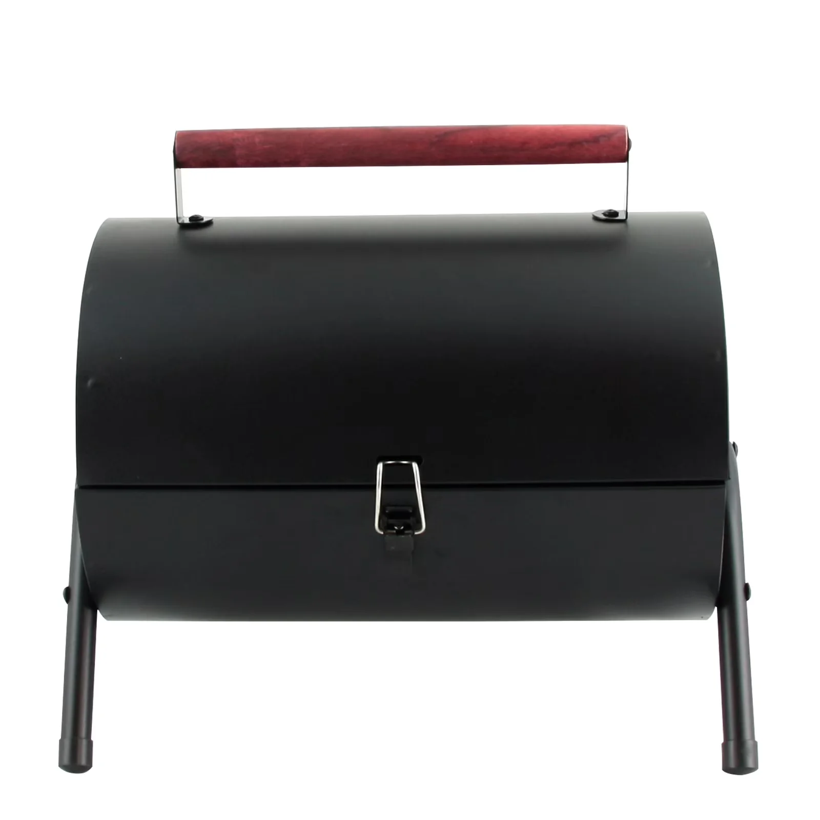 Premium Charcoal Grill with Portable, Chrome-plated grills offer durability - Black, Red Steel, Wood Handle, Chrome Plated Steel Grate Model CD9B37