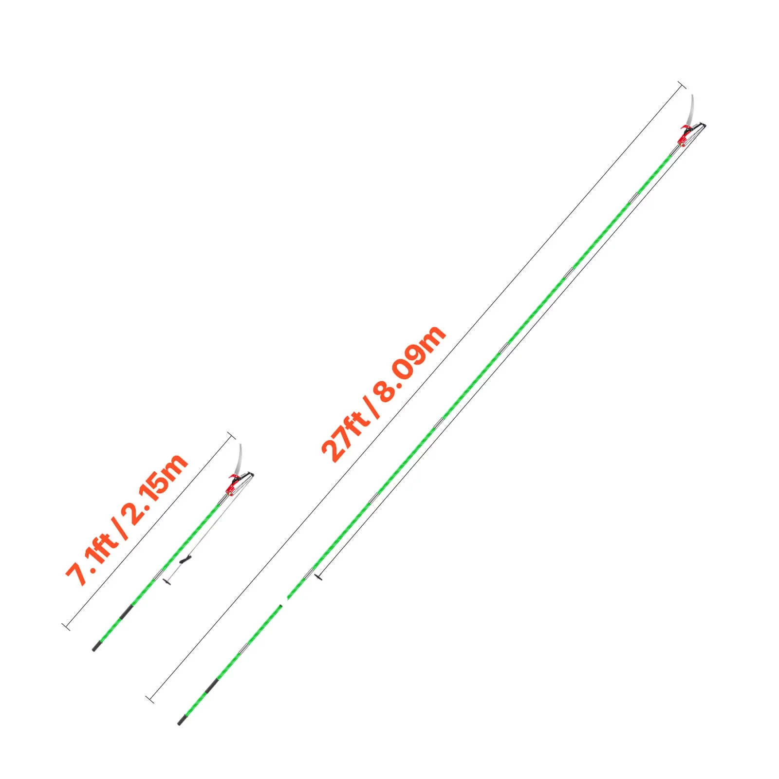 Pole Saw Durable with Replaceable Cutting Blade, Telescoping, Manual - Green Model 7F0E3D