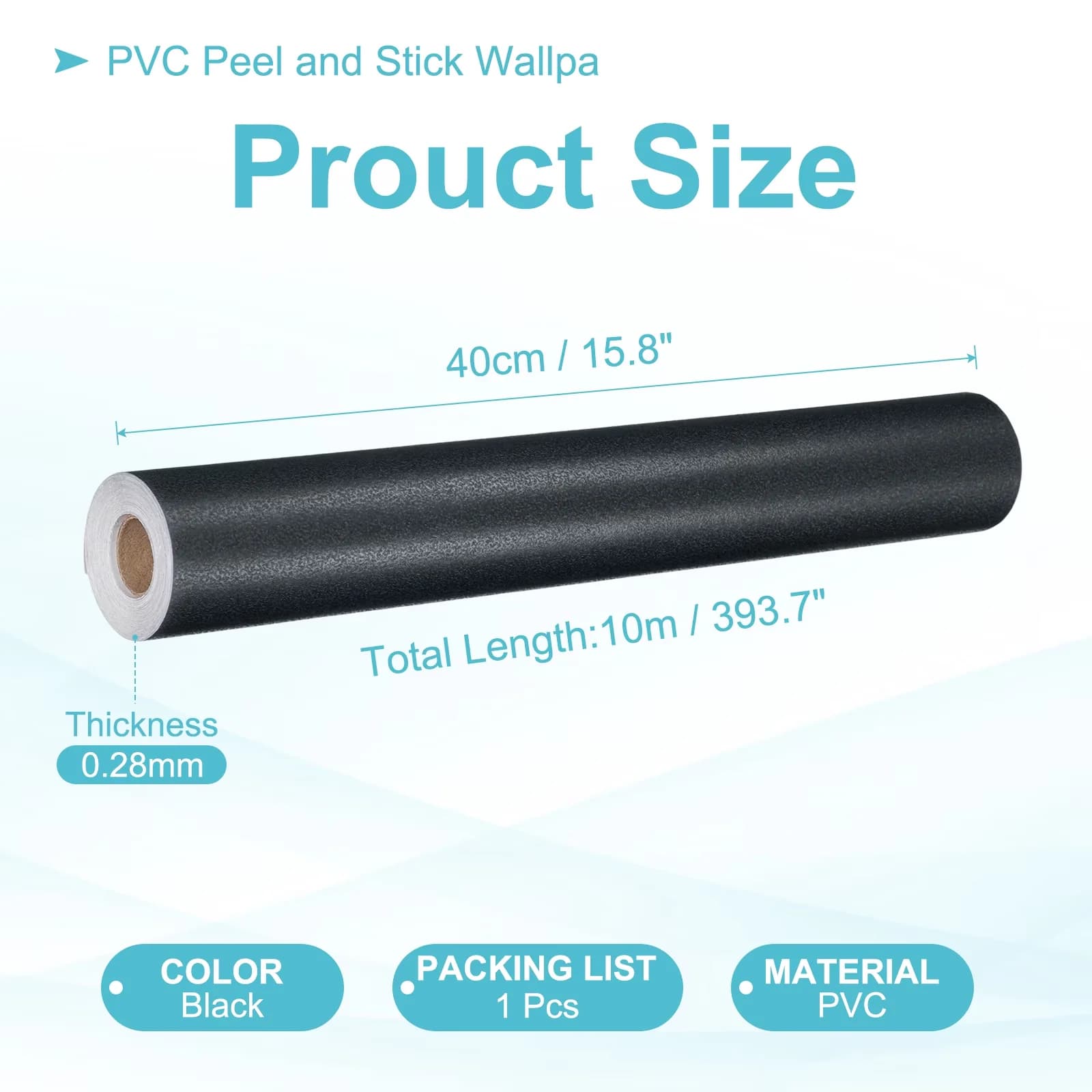 Durable Wallpaper with Waterproof, Clean surface before pasting, Self-adhesive and removable - Pvc Black Model 23266B