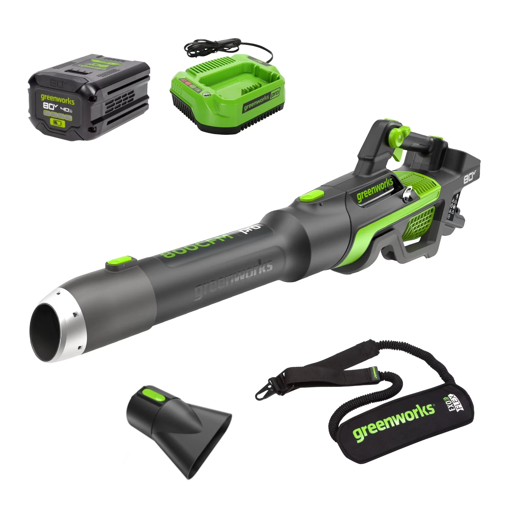 Modern Leaf Blower with Battery, 80V, 4Ah Battery & Charger - Long-Lasting Performance Model 6359A1