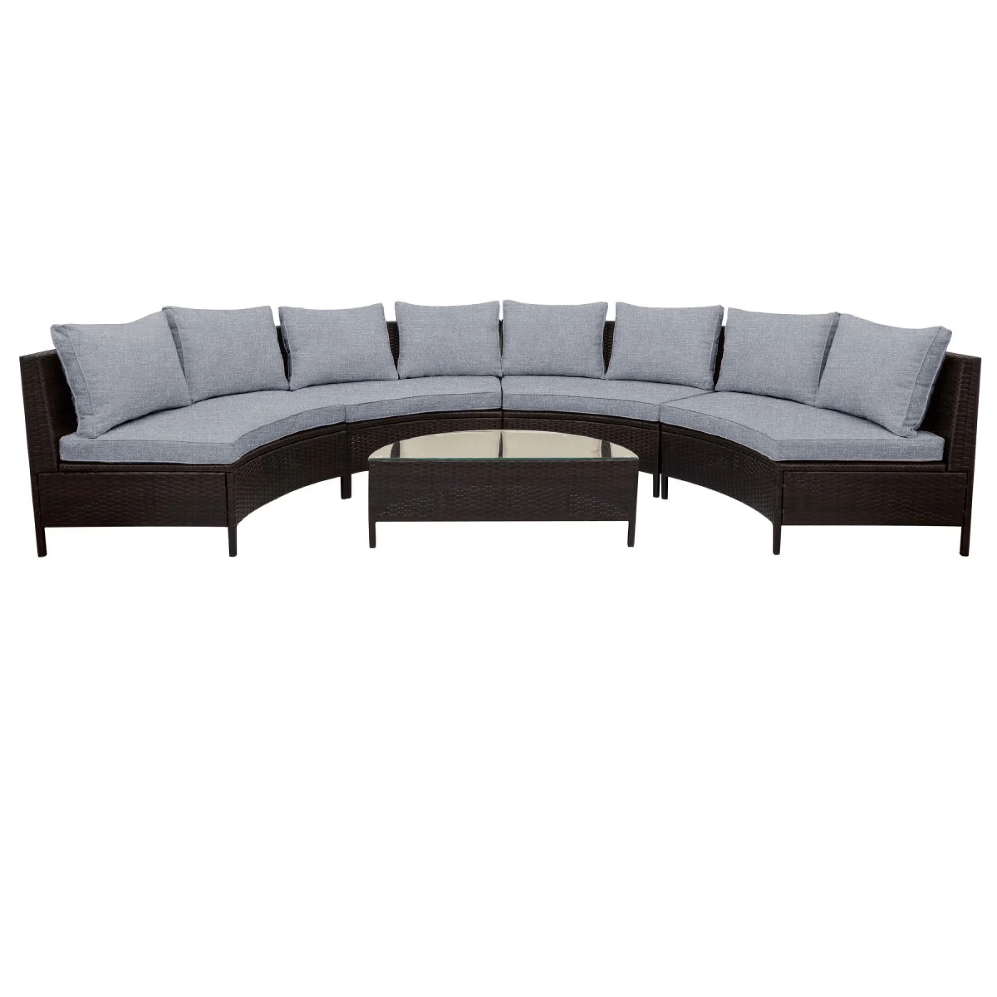 Quality Outdoor Sofas Sectional with Uv Resistant, Water-Resistant - Beige Polyethylene, Rattan, Wicker, Steel Model 470AAA