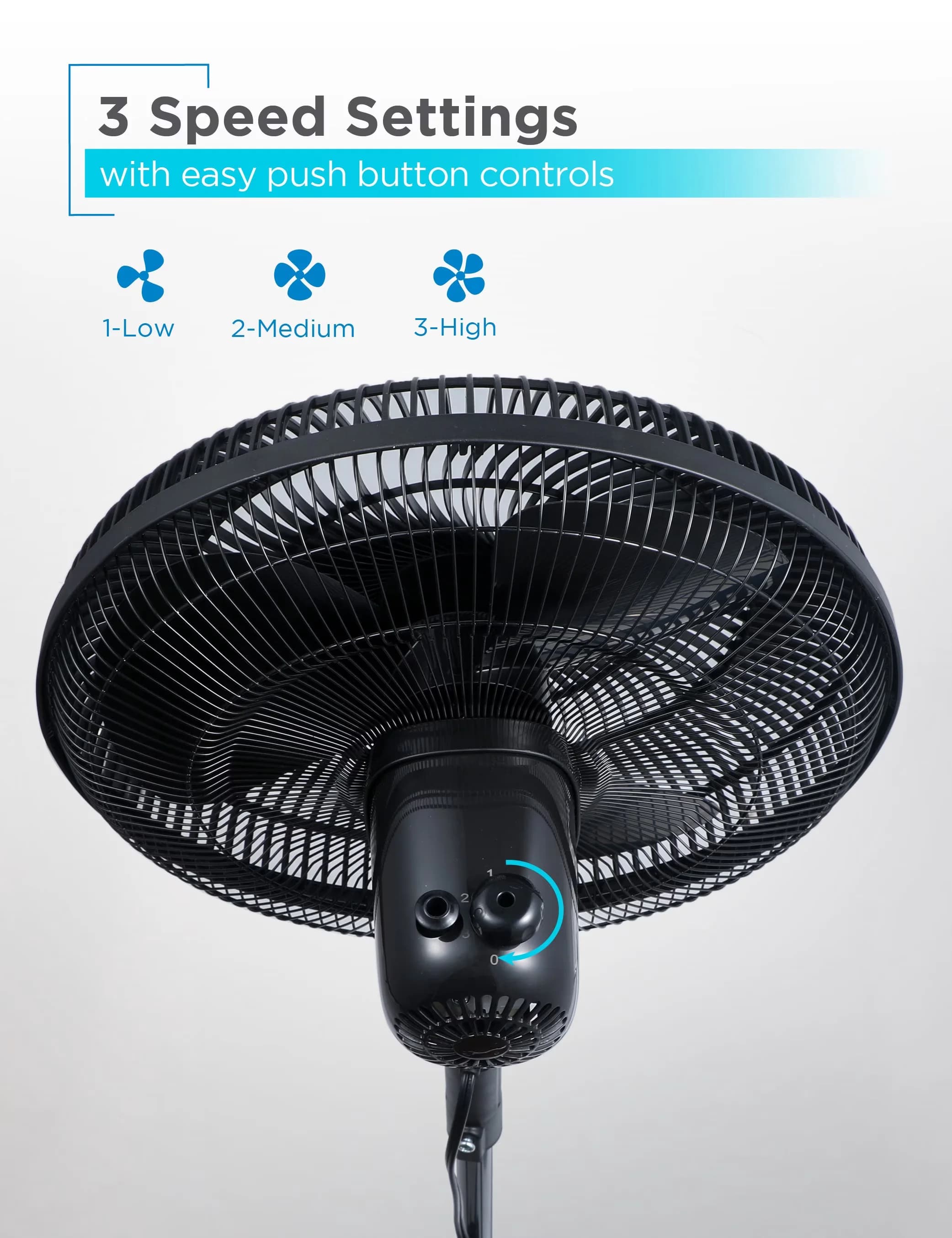 Stylish Fans In Cooling with Remote Controlled, 16-Inch Pedestal Fan - Black for Home, Office Model FE8A7C