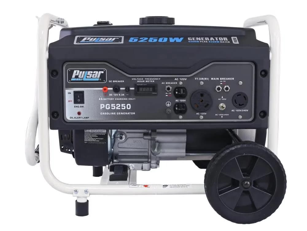 Professional Generator with 224cc, 8 HP, 4 Gallon Fuel Tank, 5,250 Peak Watts/ 4,250 Running Watts - Model 76C49E