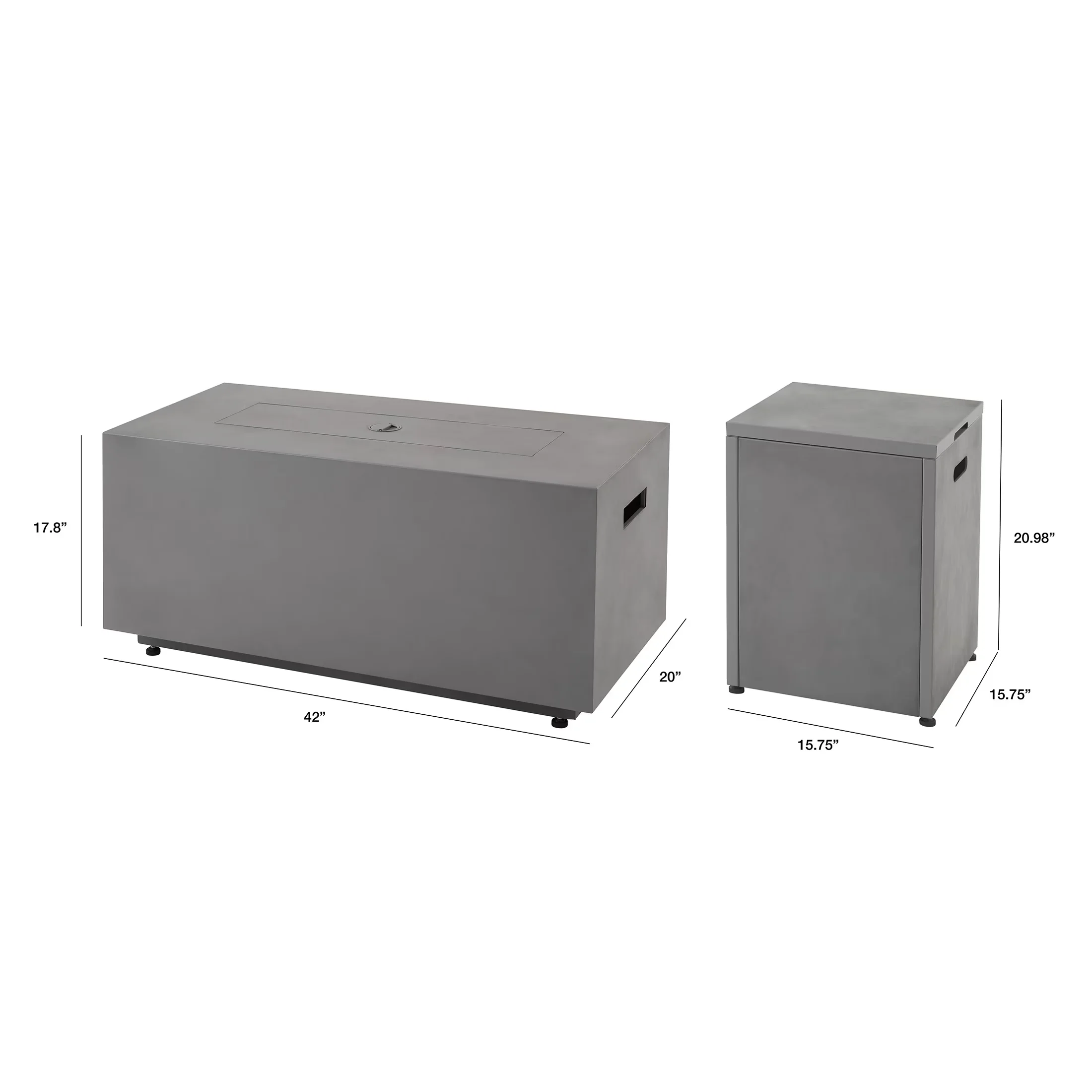 Innovative Outdoor Heating with 50000 BTU, Adjustable Flame, 50000 BTU Concrete Finish - Steel Model FFD877