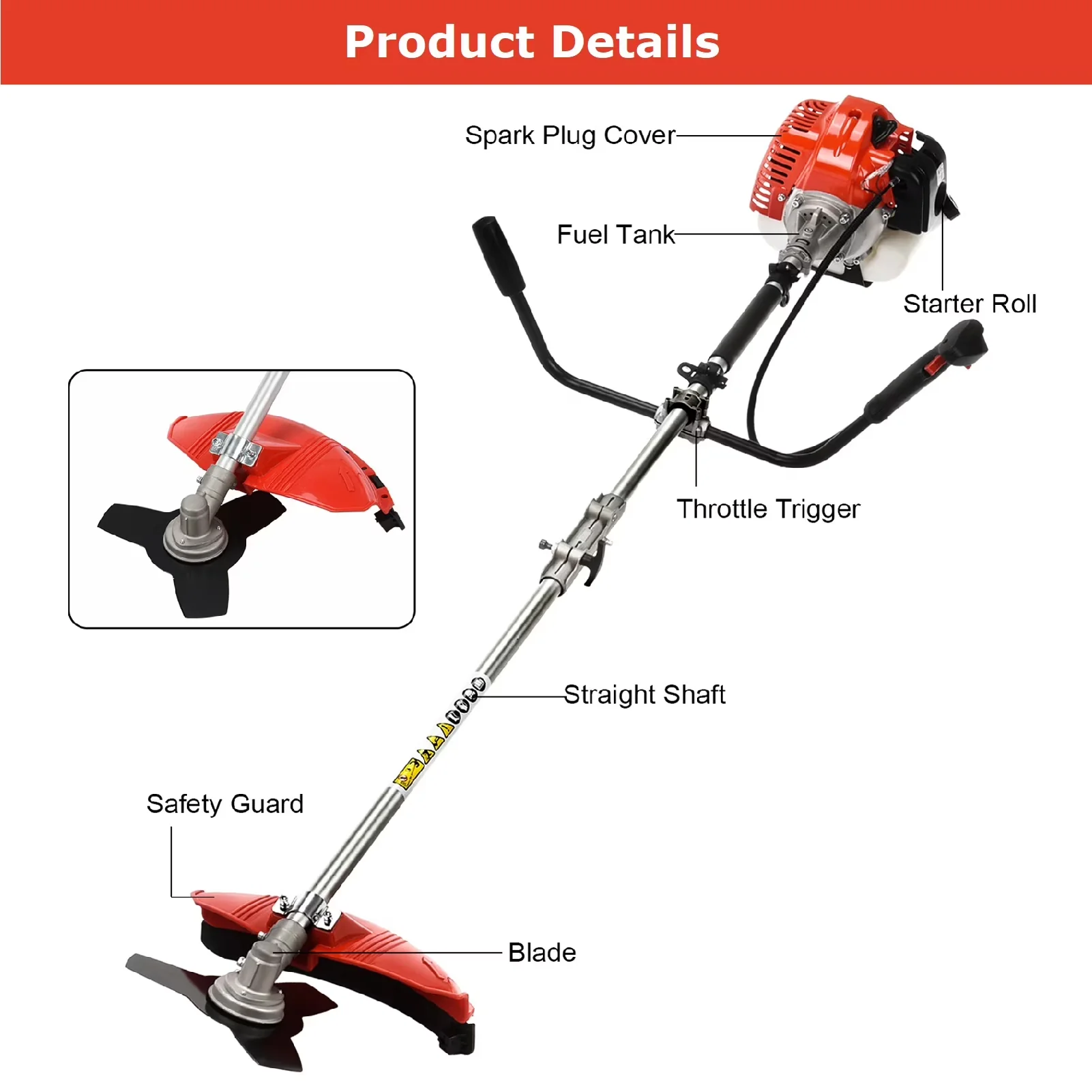 String Trimmer Essential with Antivibration, Shoulder Strap (Red) - Red Model 50A7A8