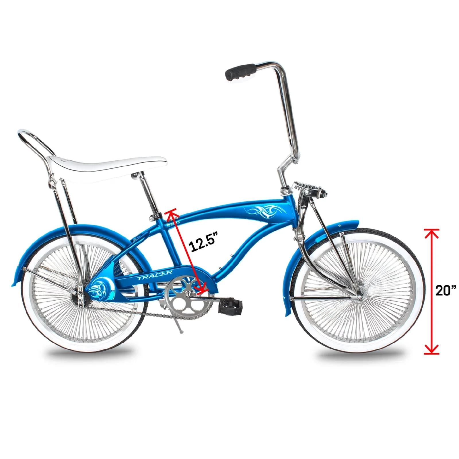 Stylish Cruiser Bike with Adjustable Seat Height, Lightweight, 20 inch Wheels - Blue Model 4CD5A1