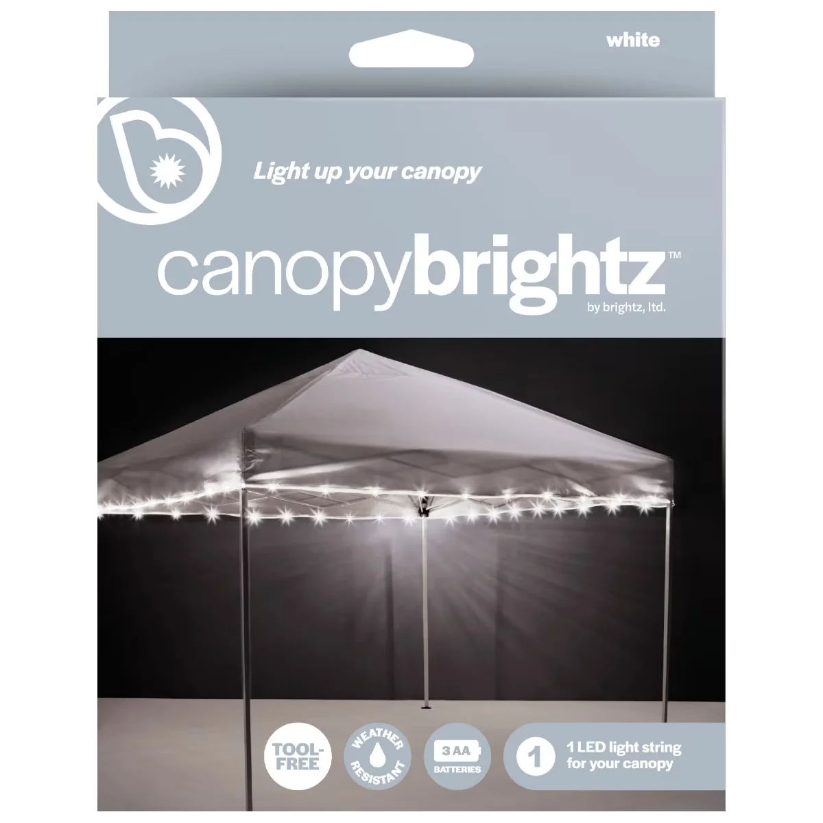 Modern Led Lighting with LED, Battery, 40ft String - White 10x10 - Standard Series Model C47ADB