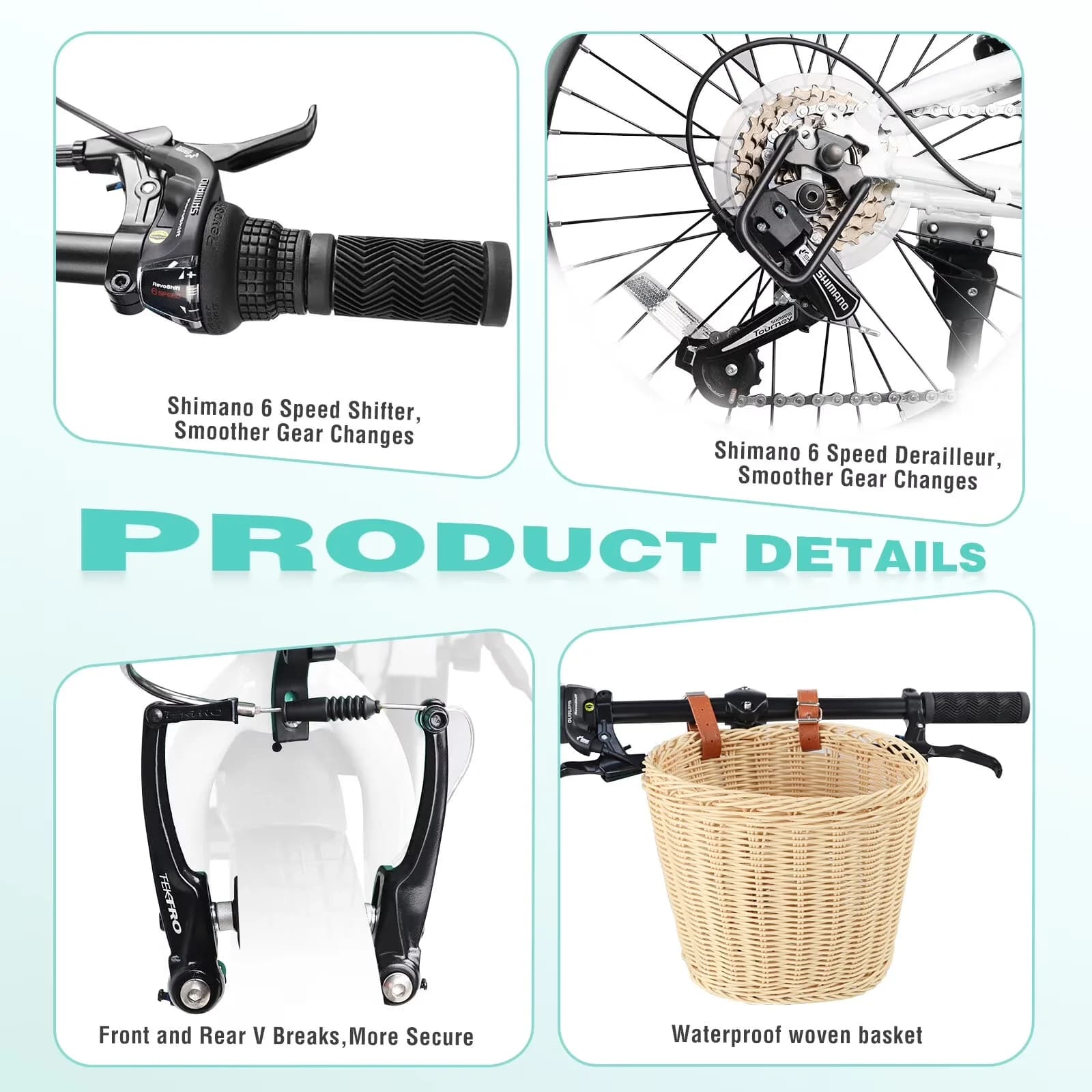 Compact Cruiser Bike with Foldable, Mountain Bikes 20 Inch Folding - White#9 Model CF4A82