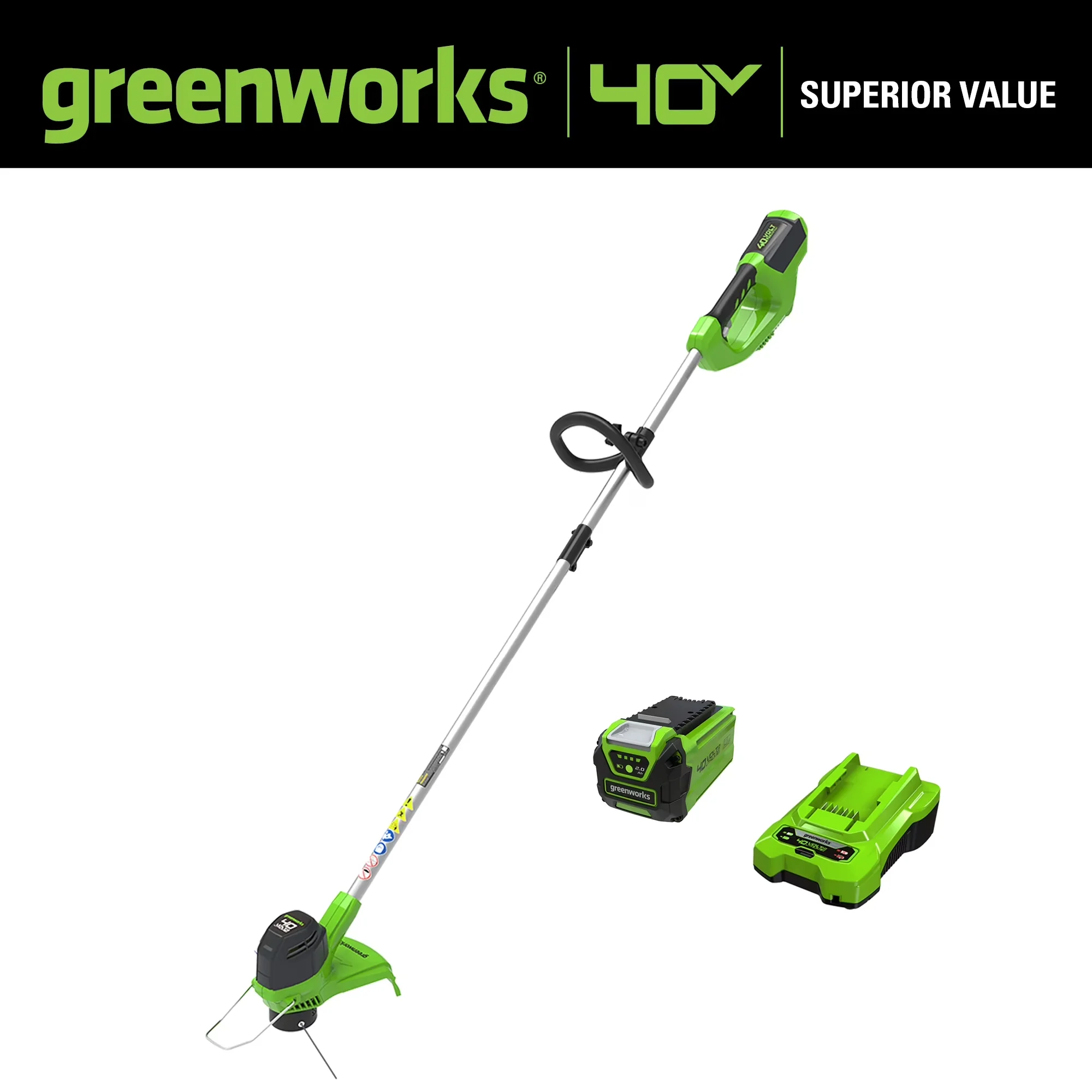 Compact String Trimmer with Battery, 40V, 40V 12" - Contemporary Style Model 3B7DB7