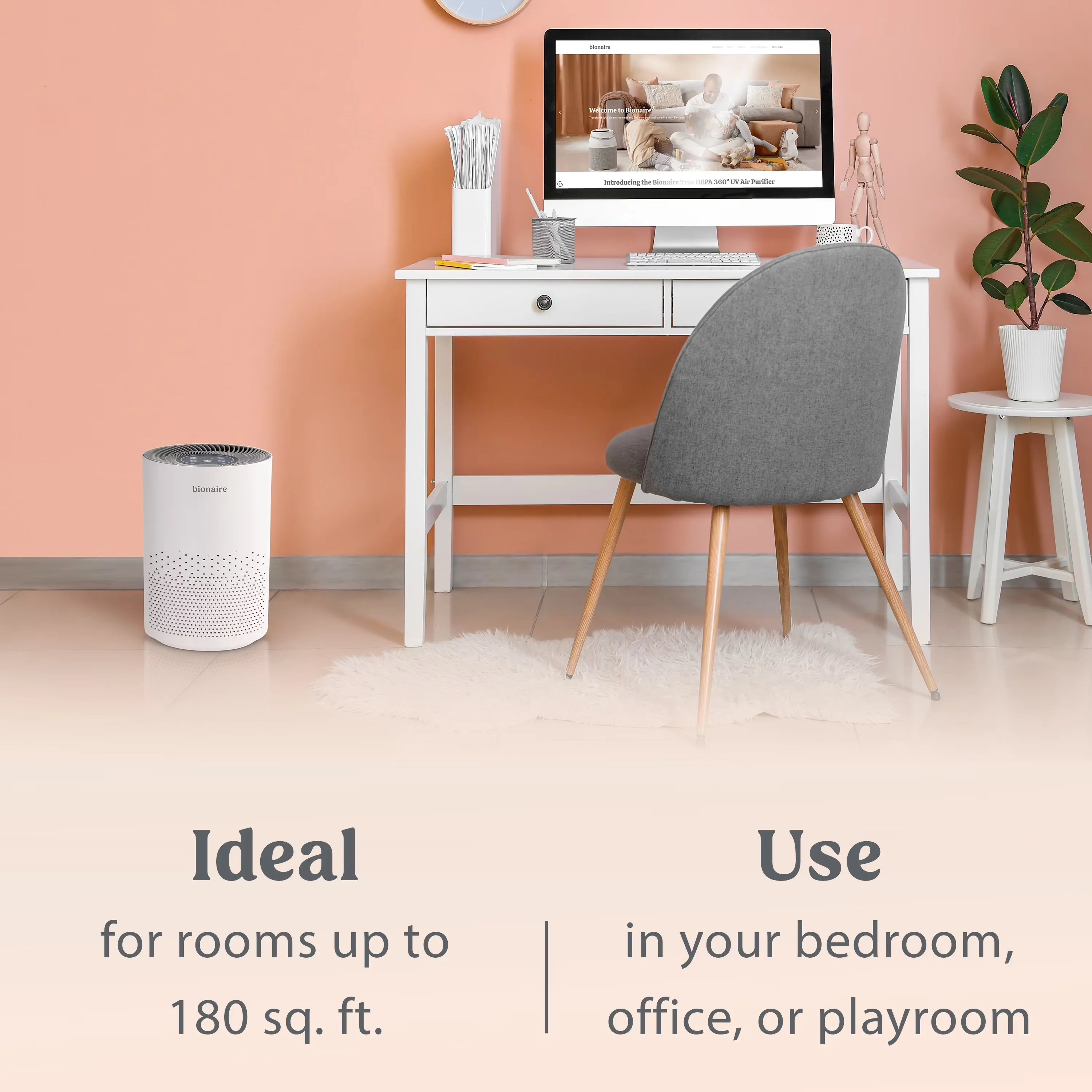 Classic Air Purifier with Variable Speed, Remove 99.7% of Allergens, & Pollen - White Model 2DE9FC