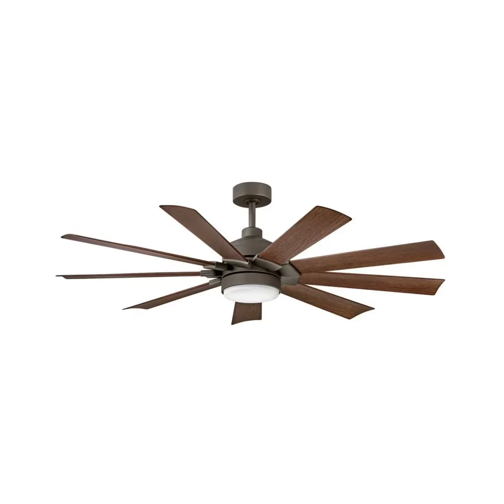 Ceiling Fan Modern with LED, Remote Controlled, Modern - Brown Glass Turbine Model BE8546