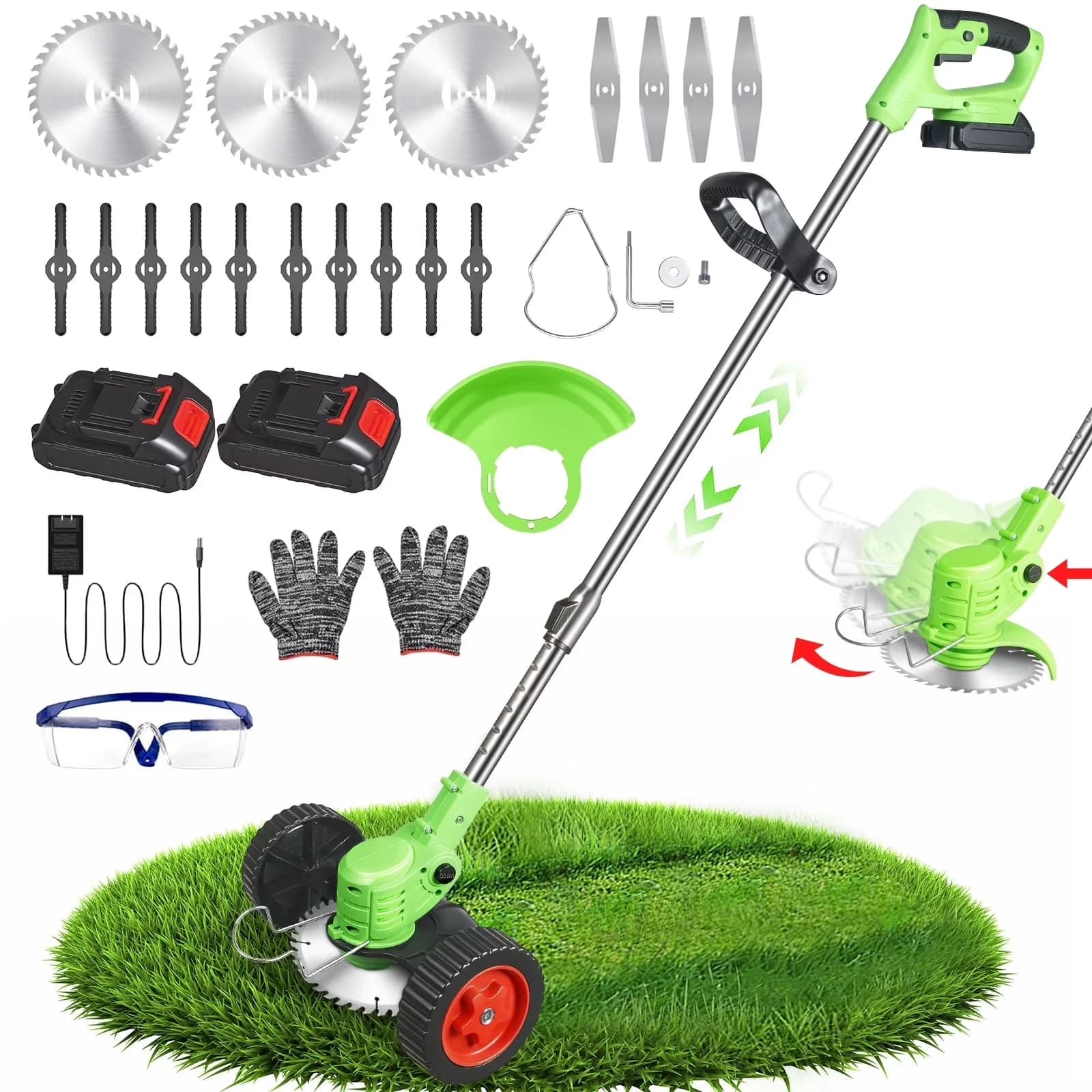 String Trimmer Quality with Battery, 21V, Extendable for Garden - Long-Lasting Performance Model E44433