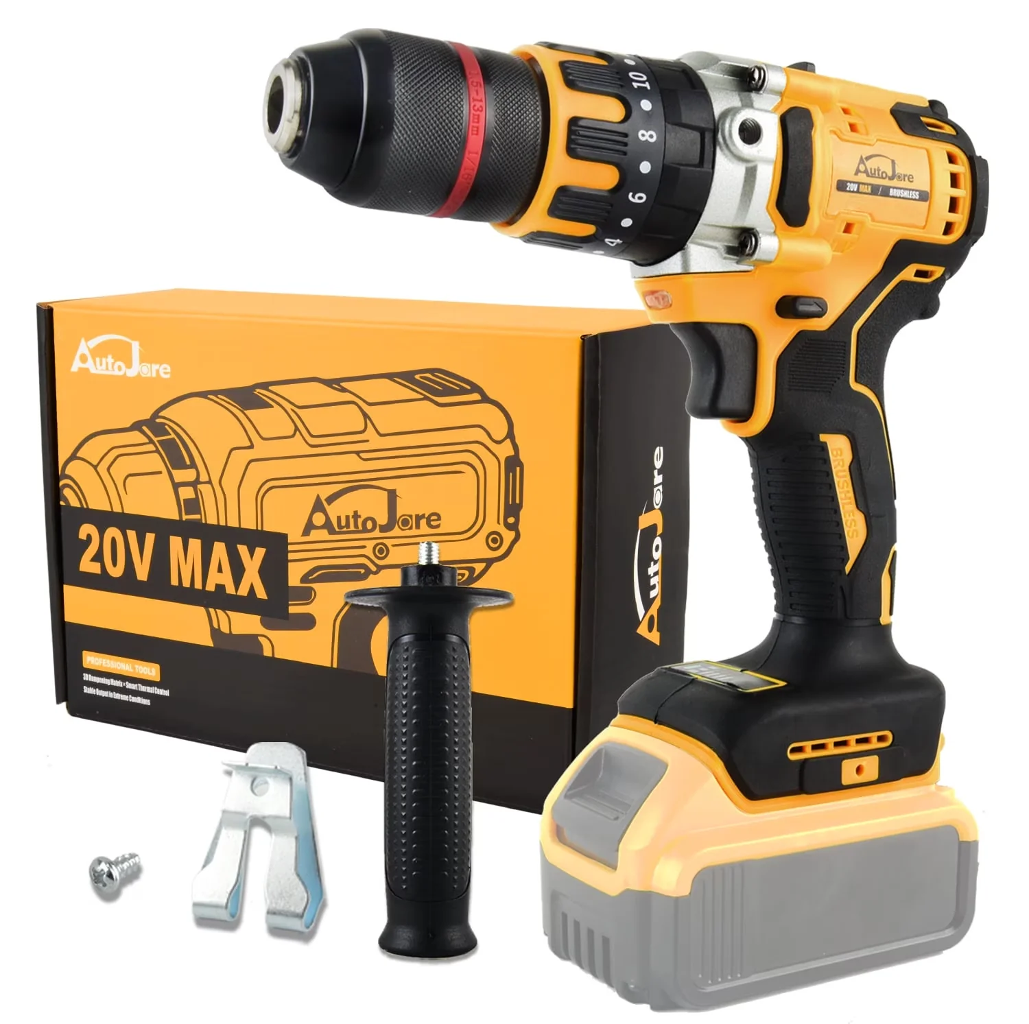 Stylish Drills Driver with Battery, 20V, Hammer Drill Compatible - Yellow Model AB1983