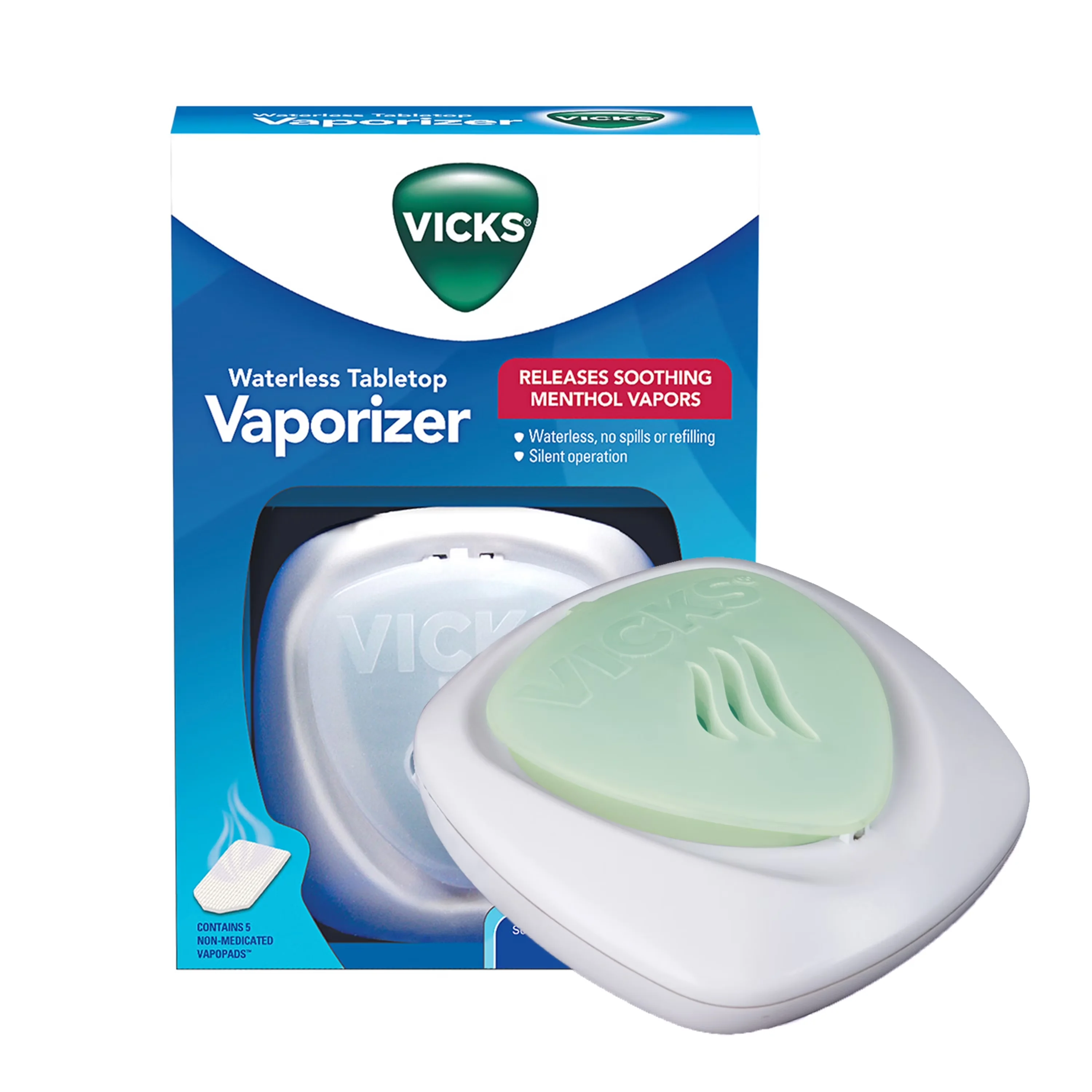 Compact Humidifier with Timer, Waterless Design, Up to 8 hours of comfort per pad - Model 105D63