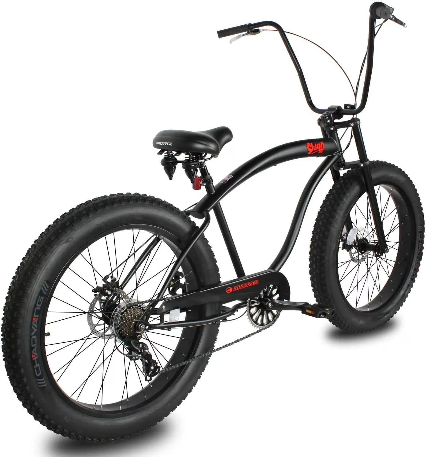 Professional Cruiser Bike with Adjustable Seat Height, Brake: Shimano 7-Speed Disc-Brake, Crankset: Three Piece Alloy Crank - Matte Black Model 4FB24F