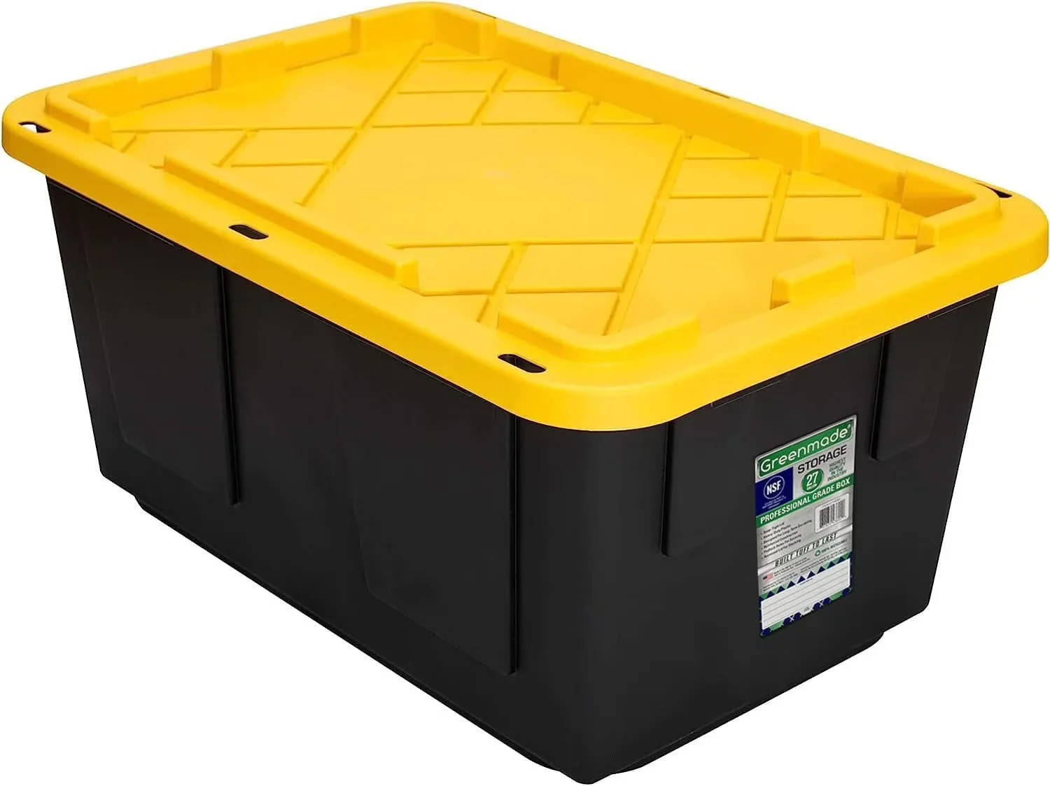 Reliable Garage Storage Supply with Stackable, Lockable - Black Plastic Model 2C36E1