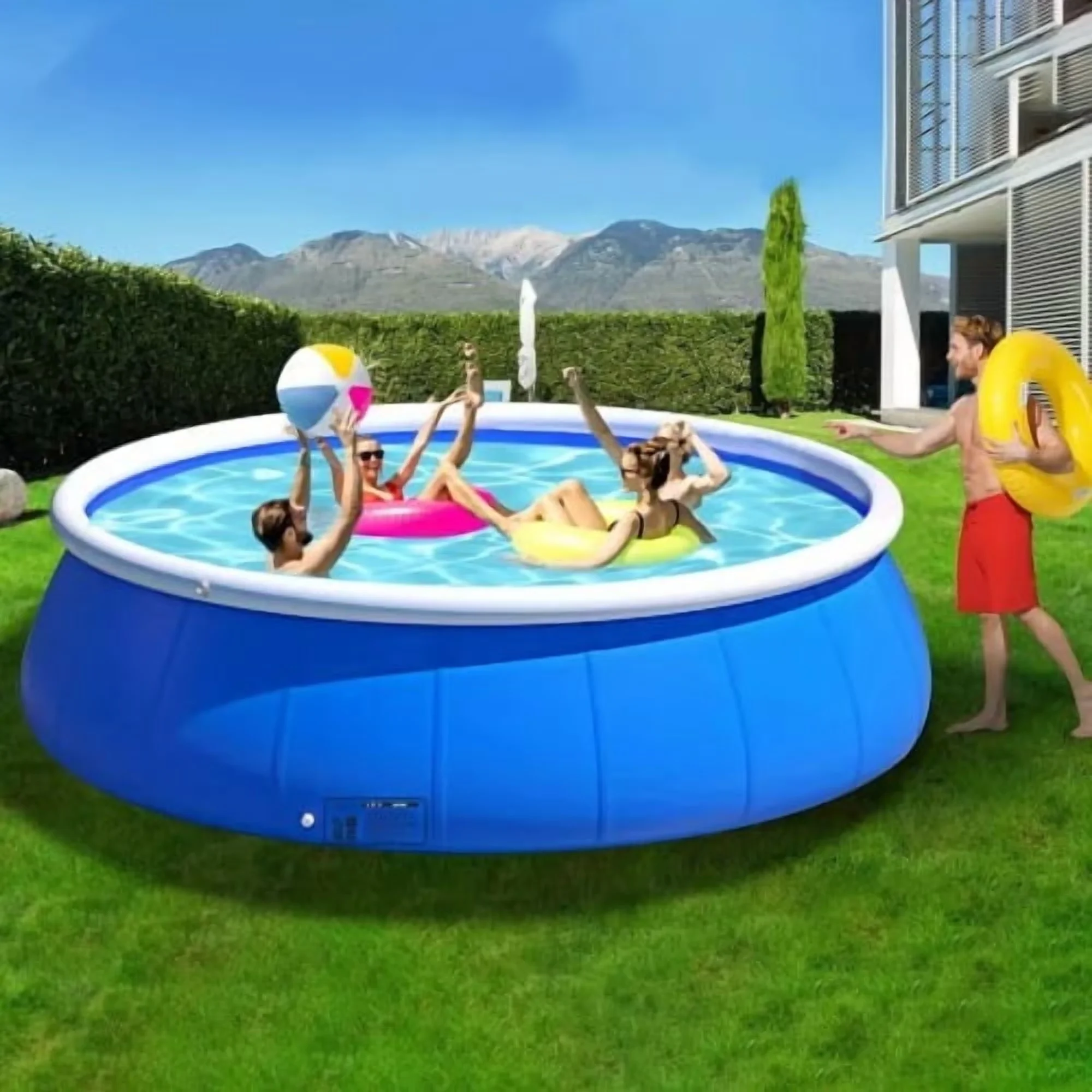 Modern Inflatable Pool with Portable Summer Water Play for Outdoor, Patio - Model D55CB4