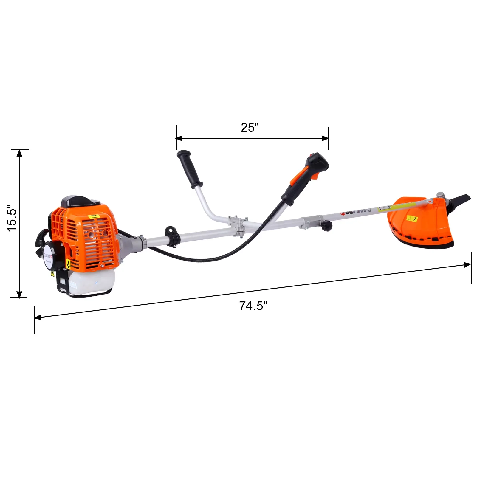 Efficient String Trimmer with 52cc Weed Eater/Wacker Gas Powered, 2 in 1 Trimme, Rubber Handle & Shoulder Strap Included - Orange Model 5820BA