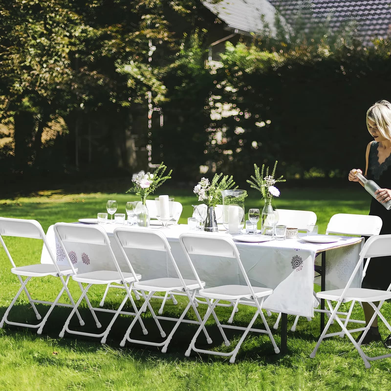 Innovative Patio Chair with Waterproof, Storage - White for Party, Office Model AC2E4D