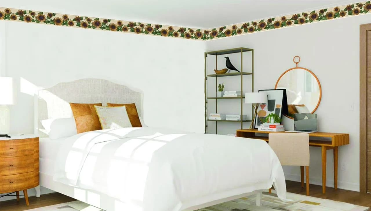 Essential Wallpaper Wall Decals Wall Covering with Washable, 's Peel and Stick Border - Yellow Green High Quality Vinyl Model 8E7AB6