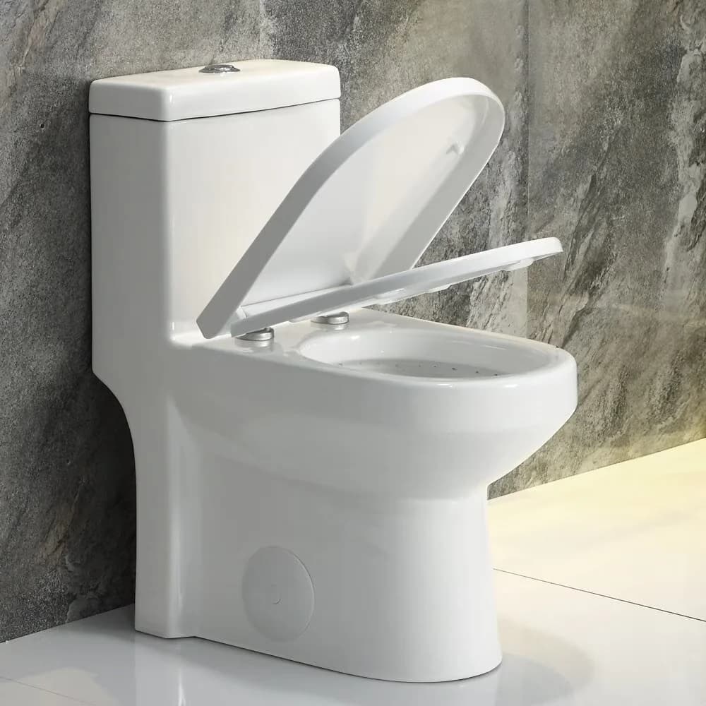 Professional Toilet Seats And Lid with Adjustable Seat, Powerful dual flushing, 0.8/1.28+ GPF, Small toilets for small bathroom -... Model F6ABFC