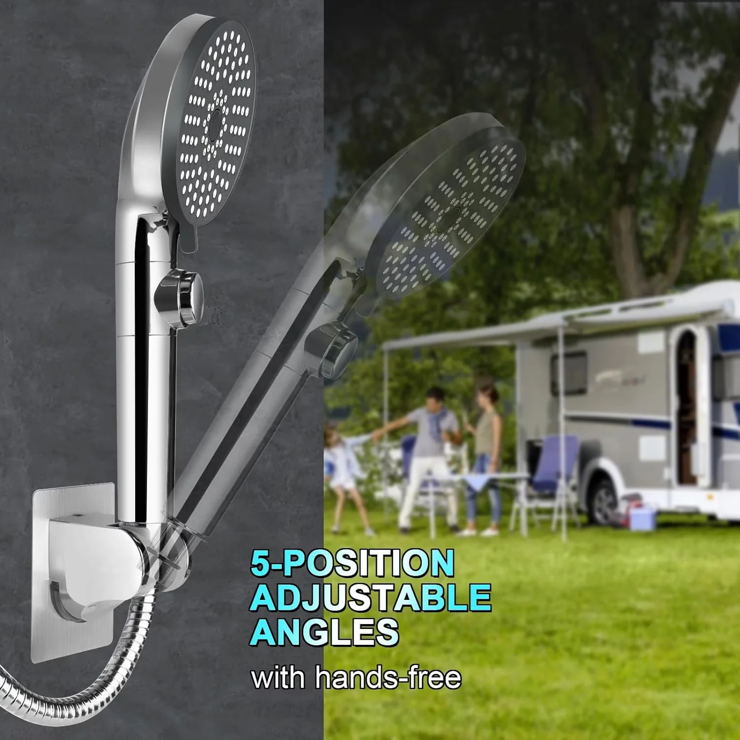 Bathroom Renovation Essential with Adjustable, ??【RV Shower Head Holder】 - Abs White for Bathroom Model 276F7E